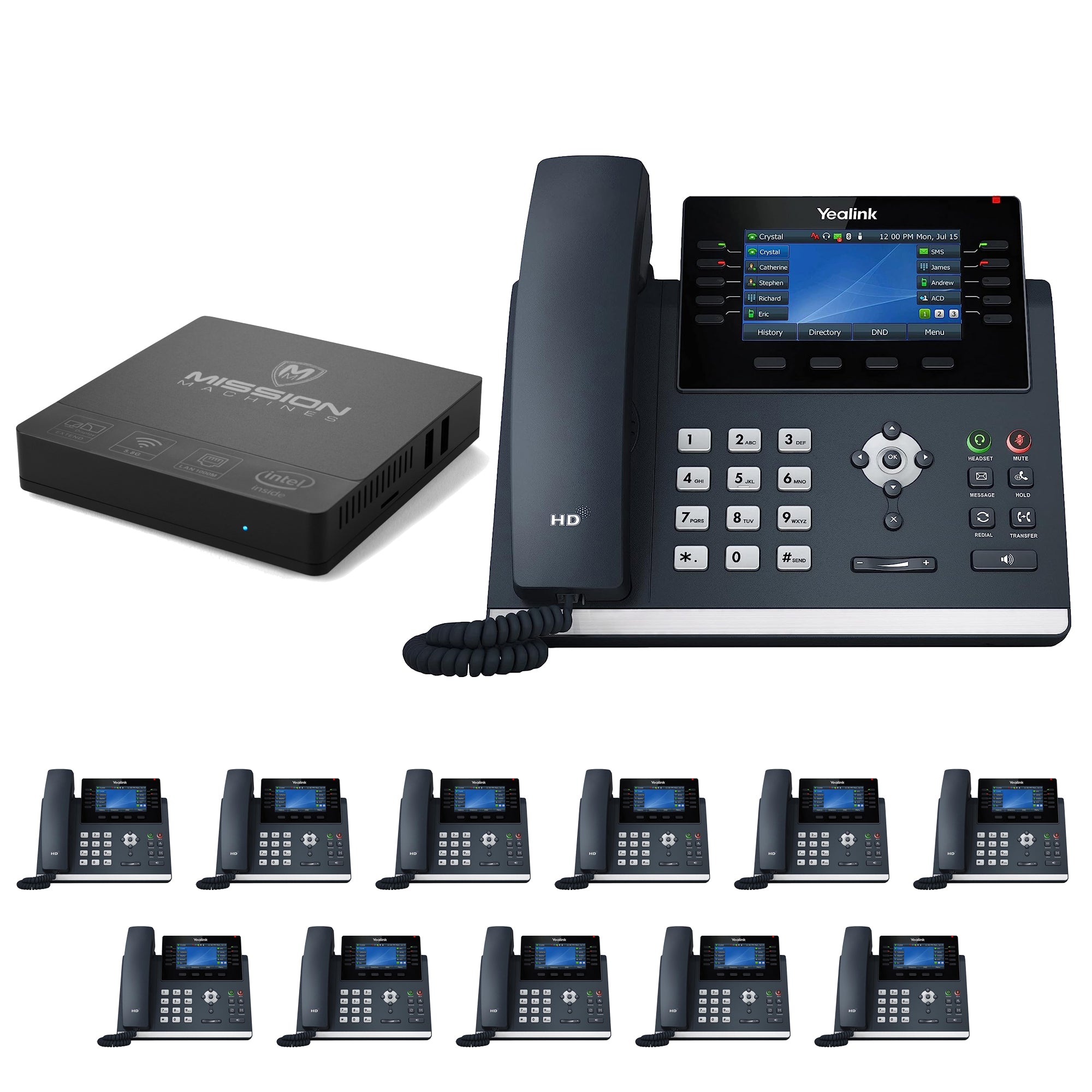 Business Phone System 'Mission Machines' Y200: Includes Yealink T46U Phones + 'Mission Machines' Server + Free 3 Months of 'Mission Machines' Phone Service