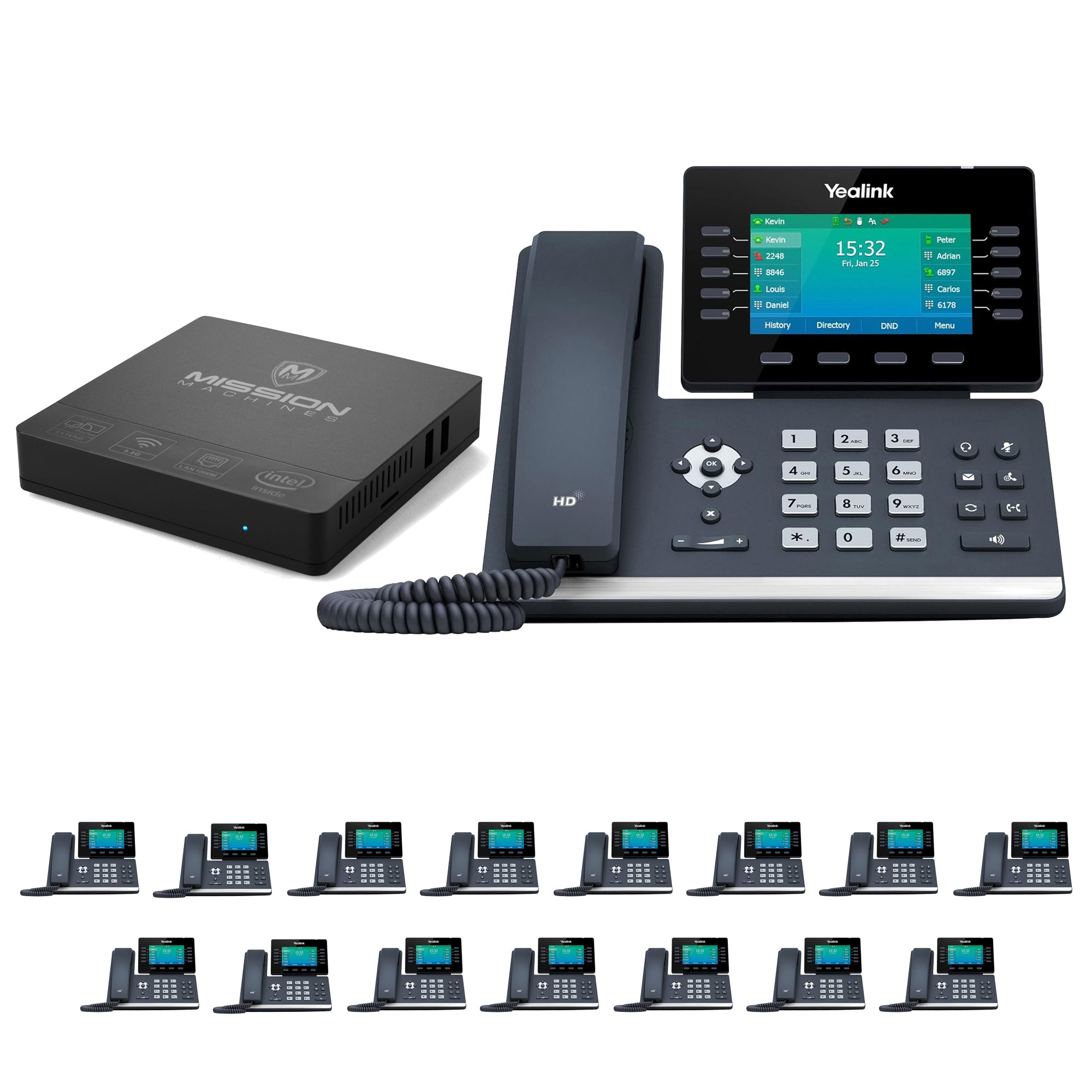 Business Phone System 'Mission Machines' Y300: Includes Yealink T54W Phones + 'Mission Machines' Server + Free 3 Months of 'Mission Machines' Phone Service