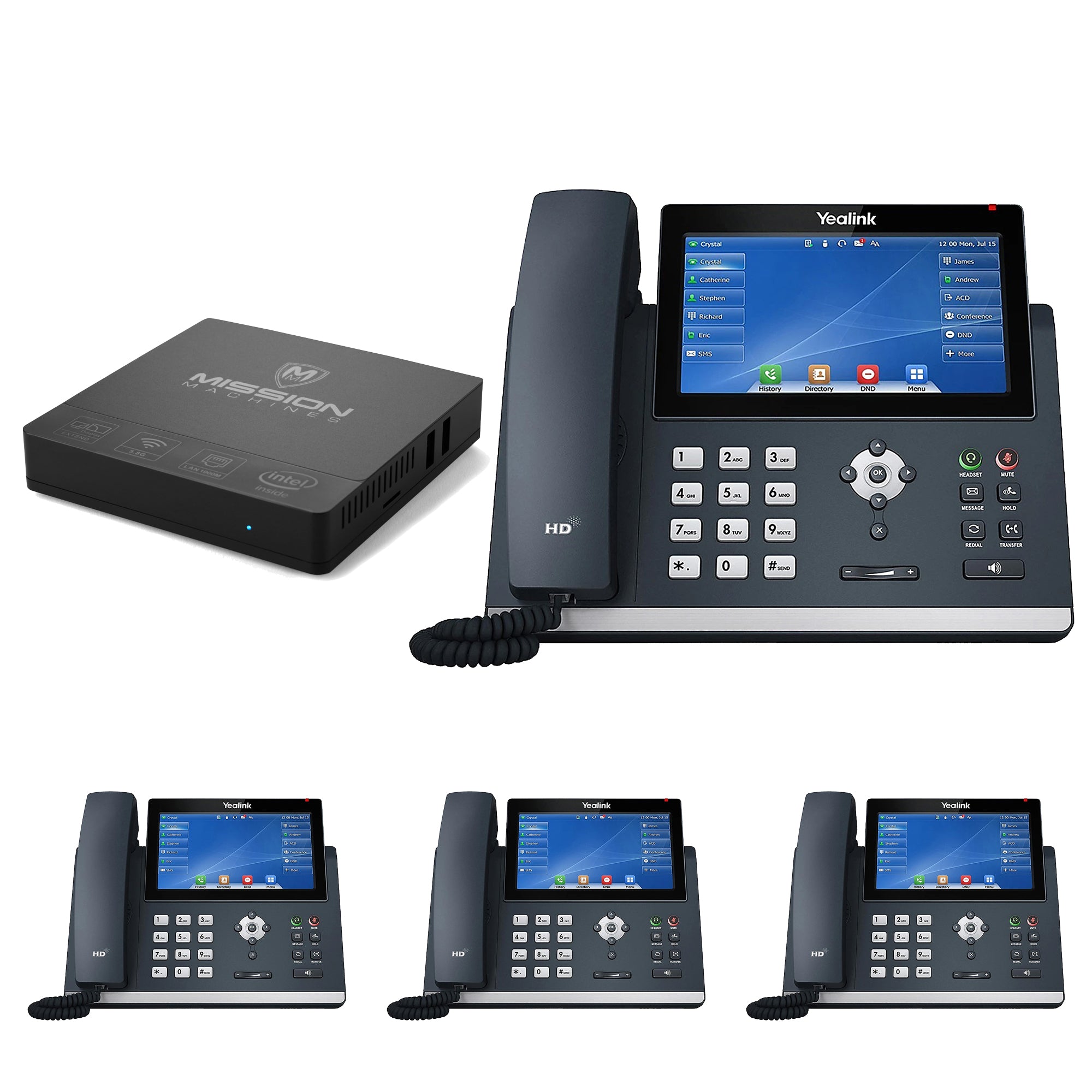 Business Phone System 'Mission Machines' Y400: Includes Yealink T48U Phones + 'Mission Machines' Server + Free 3 Months of 'Mission Machines' Phone Service