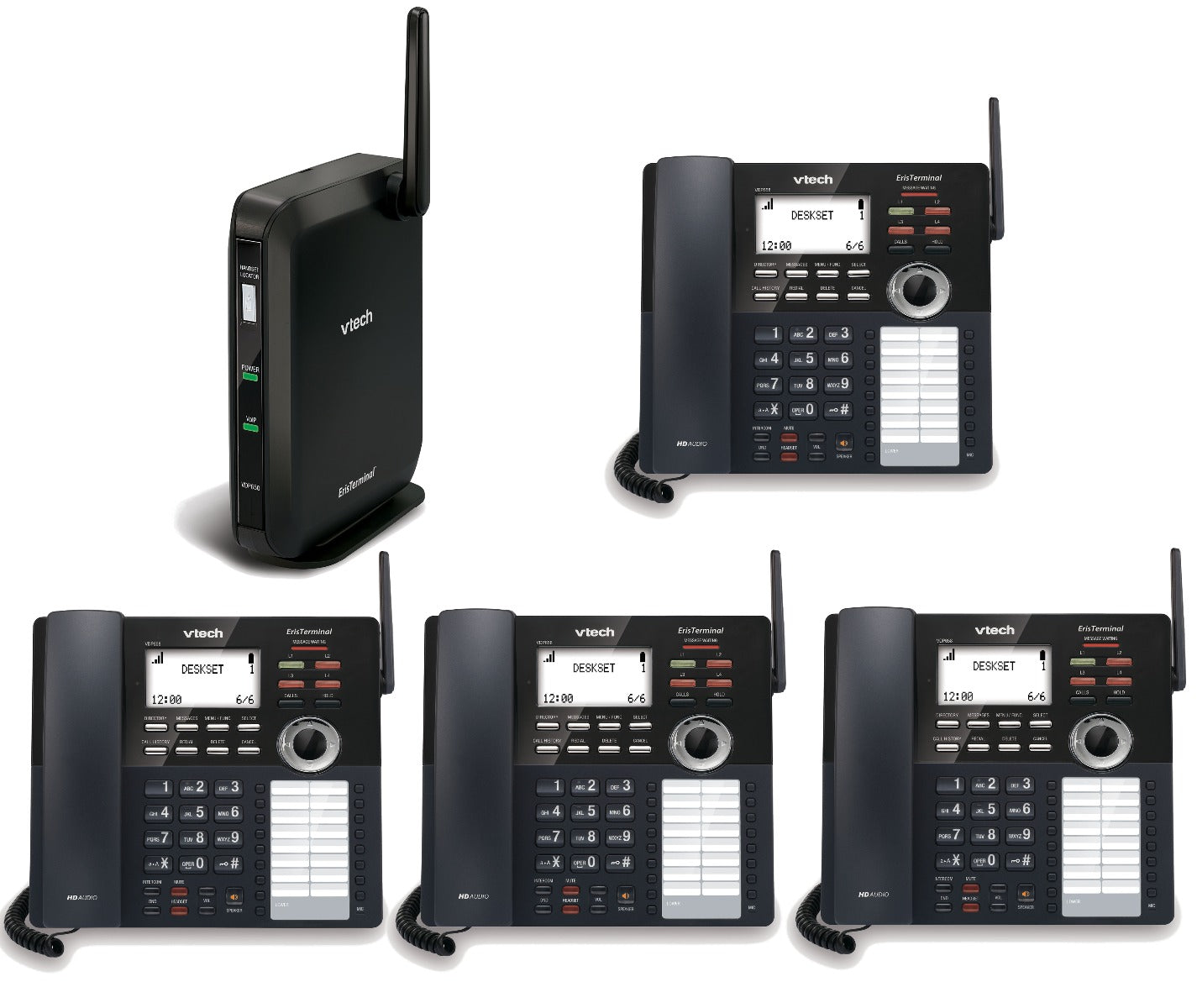 VTech VDP Small Business Phone System Equipped with 4-Line Capacity - 4 Desksets Included