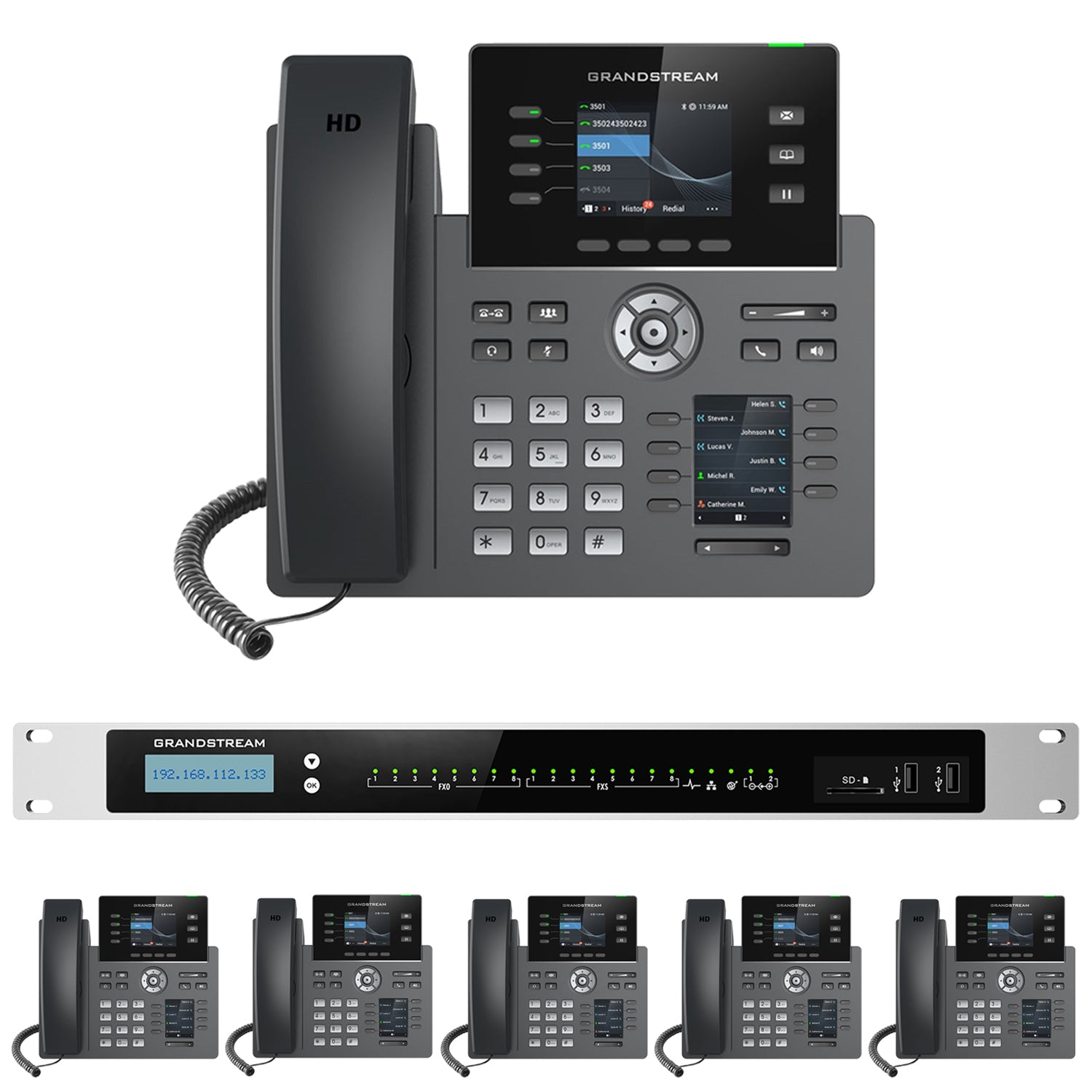 Business Phone System by Grandstream: 8 Line Enhanced Package