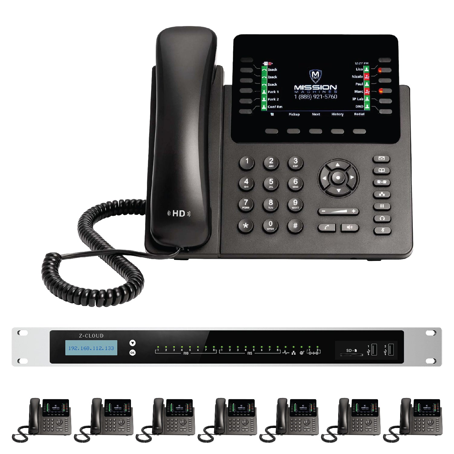 Business Phone System: MM S-208. Supports 8 Traditional Lines, 80 VoIP Lines & 300 Extensions