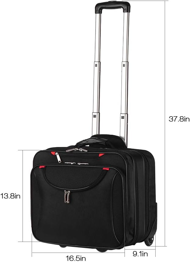 Demo Kit Rolling Briefcase Rolling Laptop Bag Computer Case with Wheels