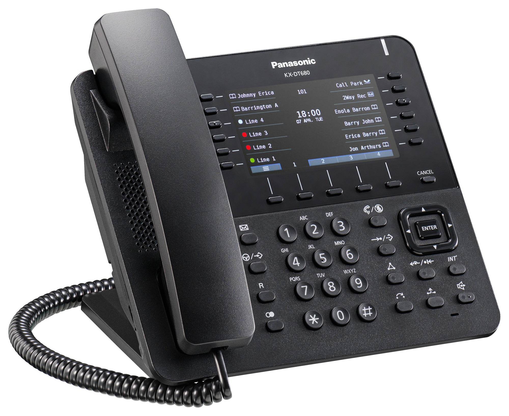 Panasonic KX-DT680-B Black Digital Display Speakerphone 4.3 inch Color LCD