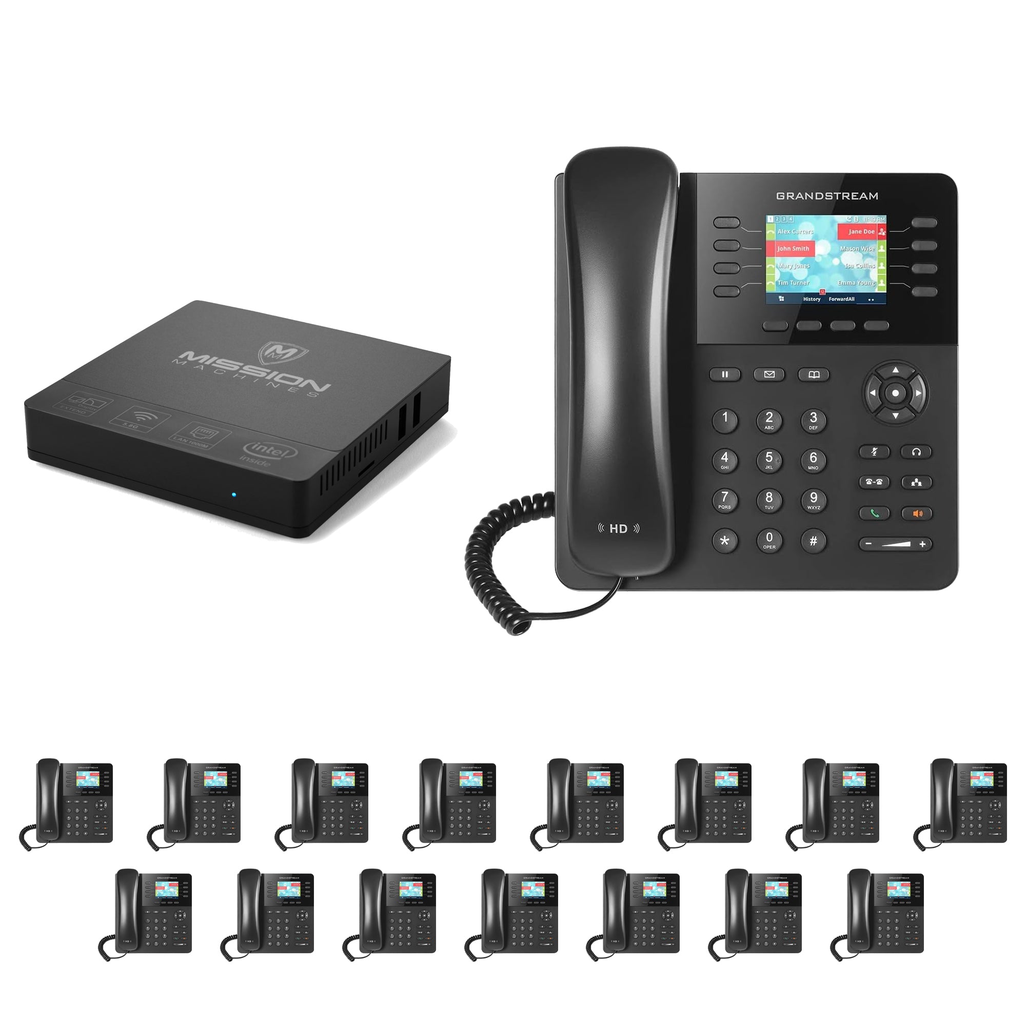 Business Phone System 'Mission Machines' G200: Includes Grandstream 2135 Phones + 'Mission Machines' Server + Free 3 Months of 'Mission Machines' Phone Service