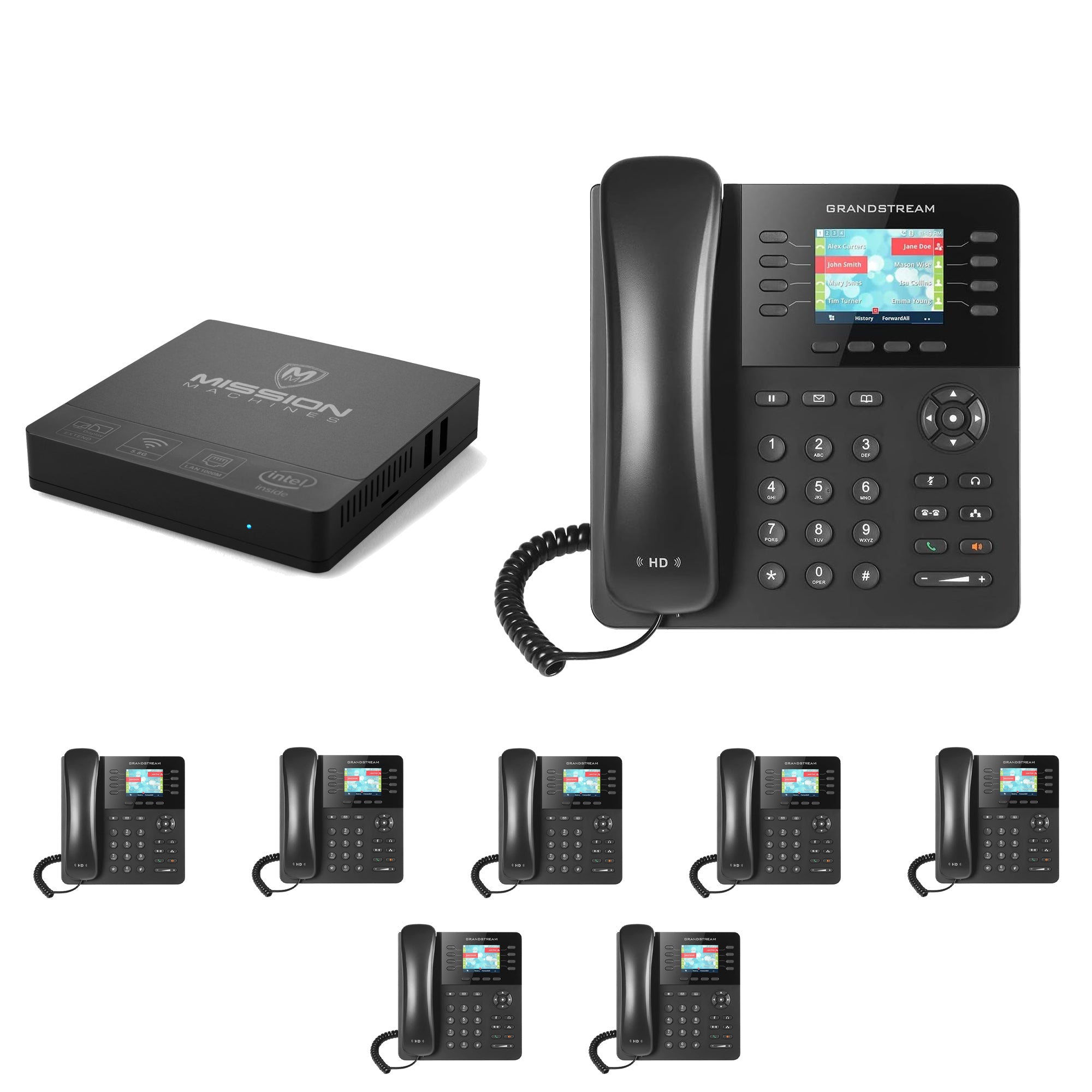 Business Phone System 'Mission Machines' G200: Includes Grandstream 2135 Phones + 'Mission Machines' Server + Free 3 Months of 'Mission Machines' Phone Service