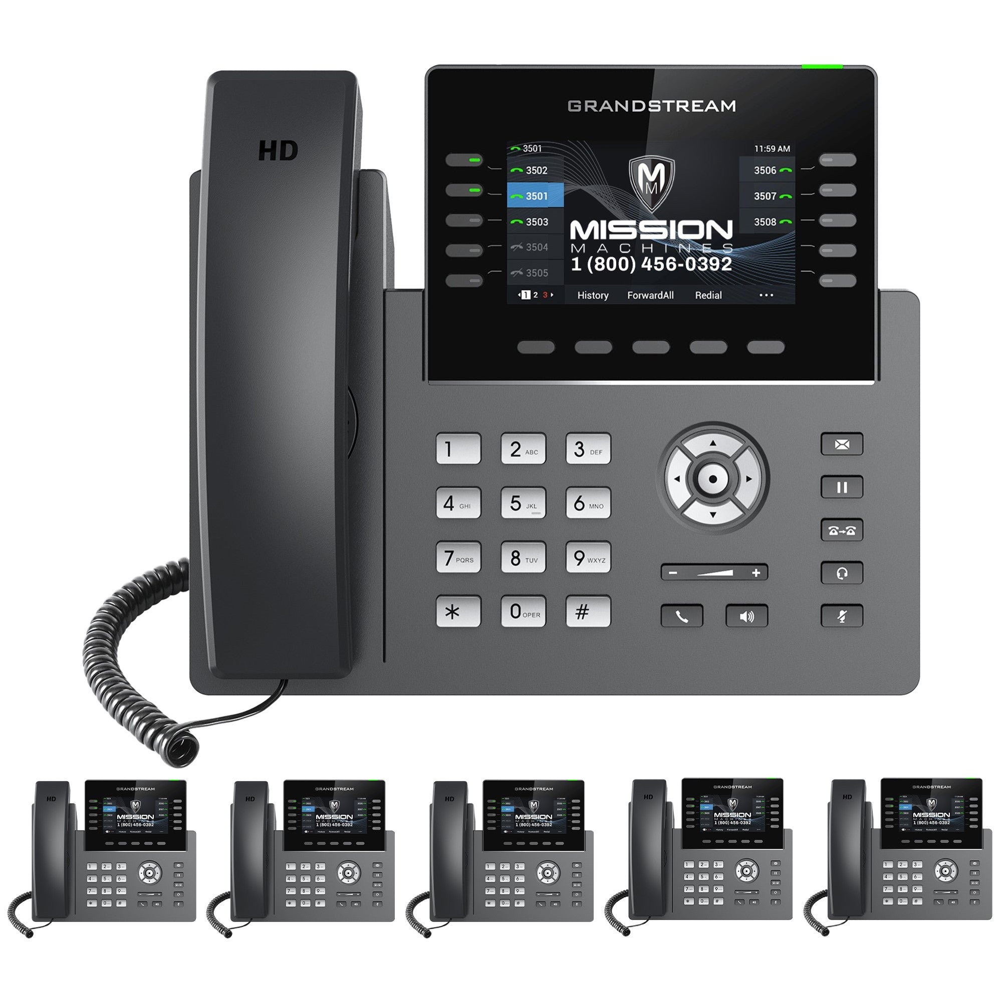 Business Phone System 'Mission Machines' G400C: Includes Grandstream GRP2615 Phones + 'Mission Machines' Cloud Server + Free 2-Months of 'Mission Machines' Cloud Phone Service