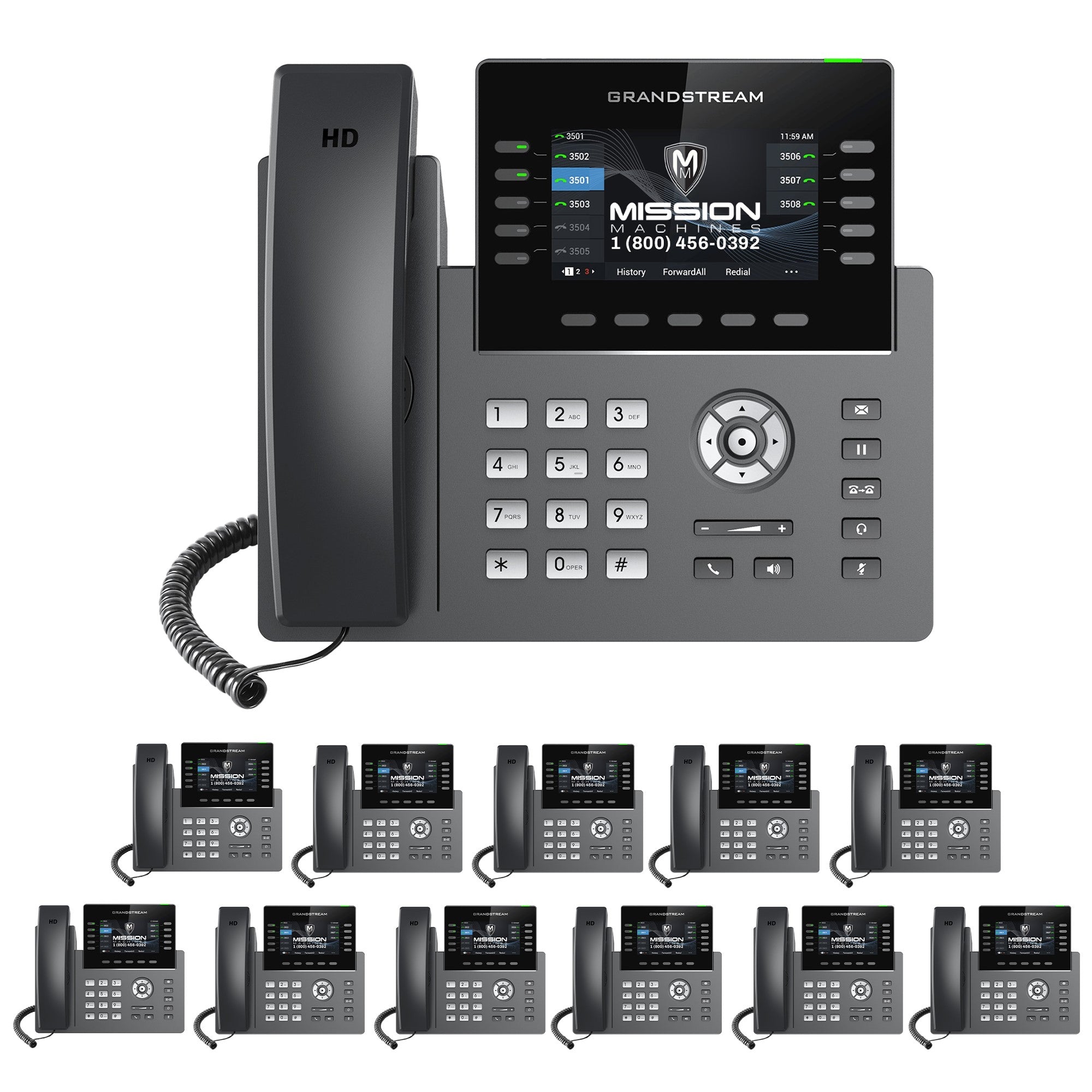Business Phone System 'Mission Machines' G400C: Includes Grandstream GRP2615 Phones + 'Mission Machines' Cloud Server + Free 2-Months of 'Mission Machines' Cloud Phone Service