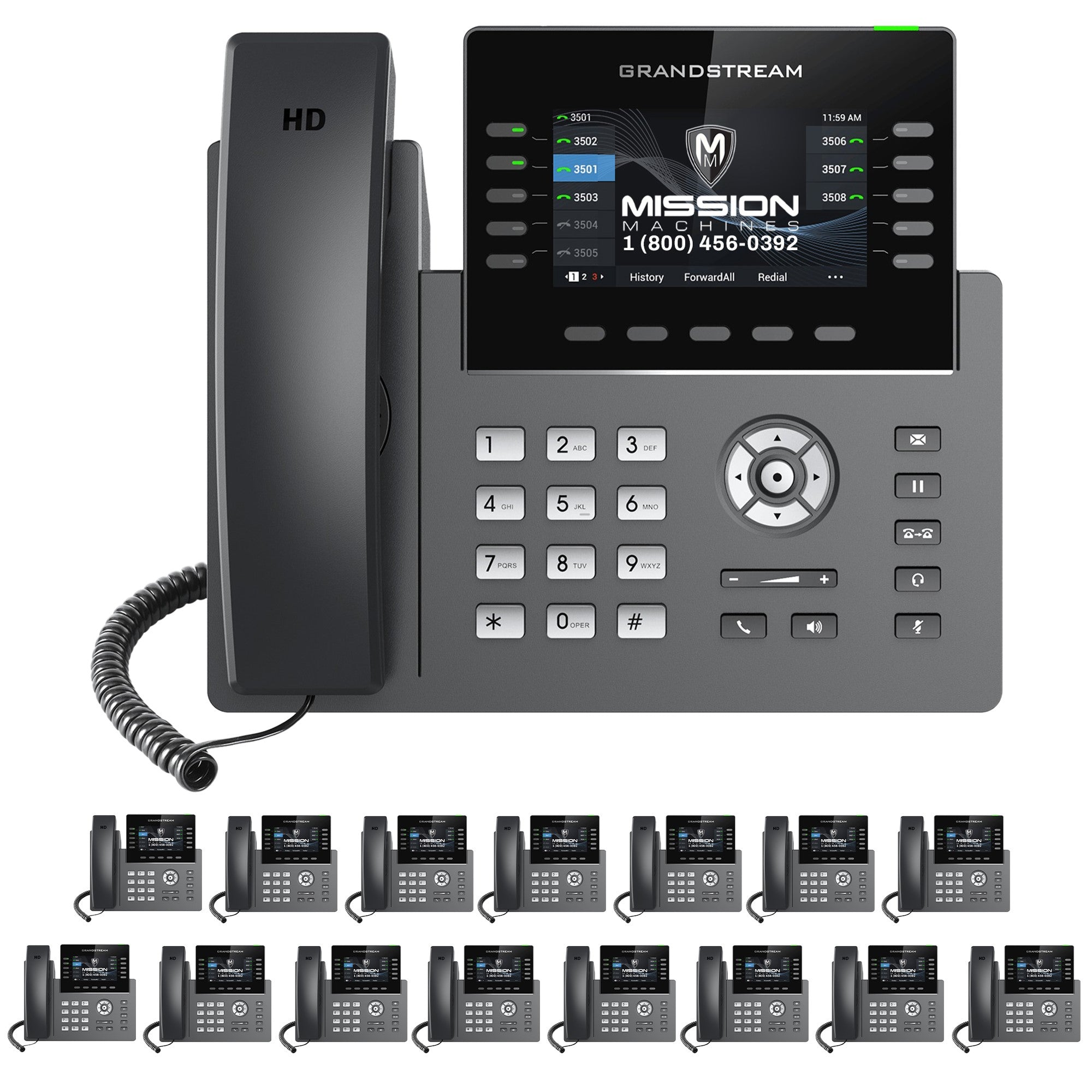 Business Phone System 'Mission Machines' G400C: Includes Grandstream GRP2615 Phones + 'Mission Machines' Cloud Server + Free 2-Months of 'Mission Machines' Cloud Phone Service