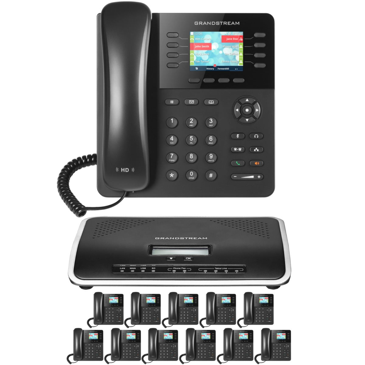 Business Phone System by Grandstream: 2135 Phones Package IP-PBX Office Phone System Includes 2-Year Warranty