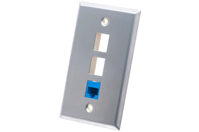 Stainless Steel Face Plate, 1-Gang, 3-Port