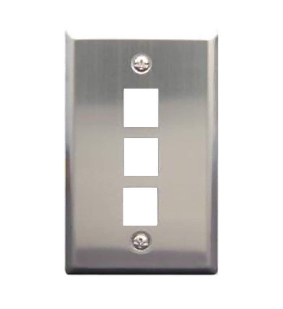 Stainless Steel Face Plate, 1-Gang, 3-Port