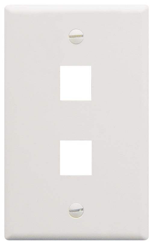 ICC IC107F02WH Classic Faceplate with 2 Port for EZ, HD Style in Single Gang, White