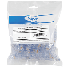ICC Connector Plug, 8P8C, Oval Entry, Solid, 100 PK