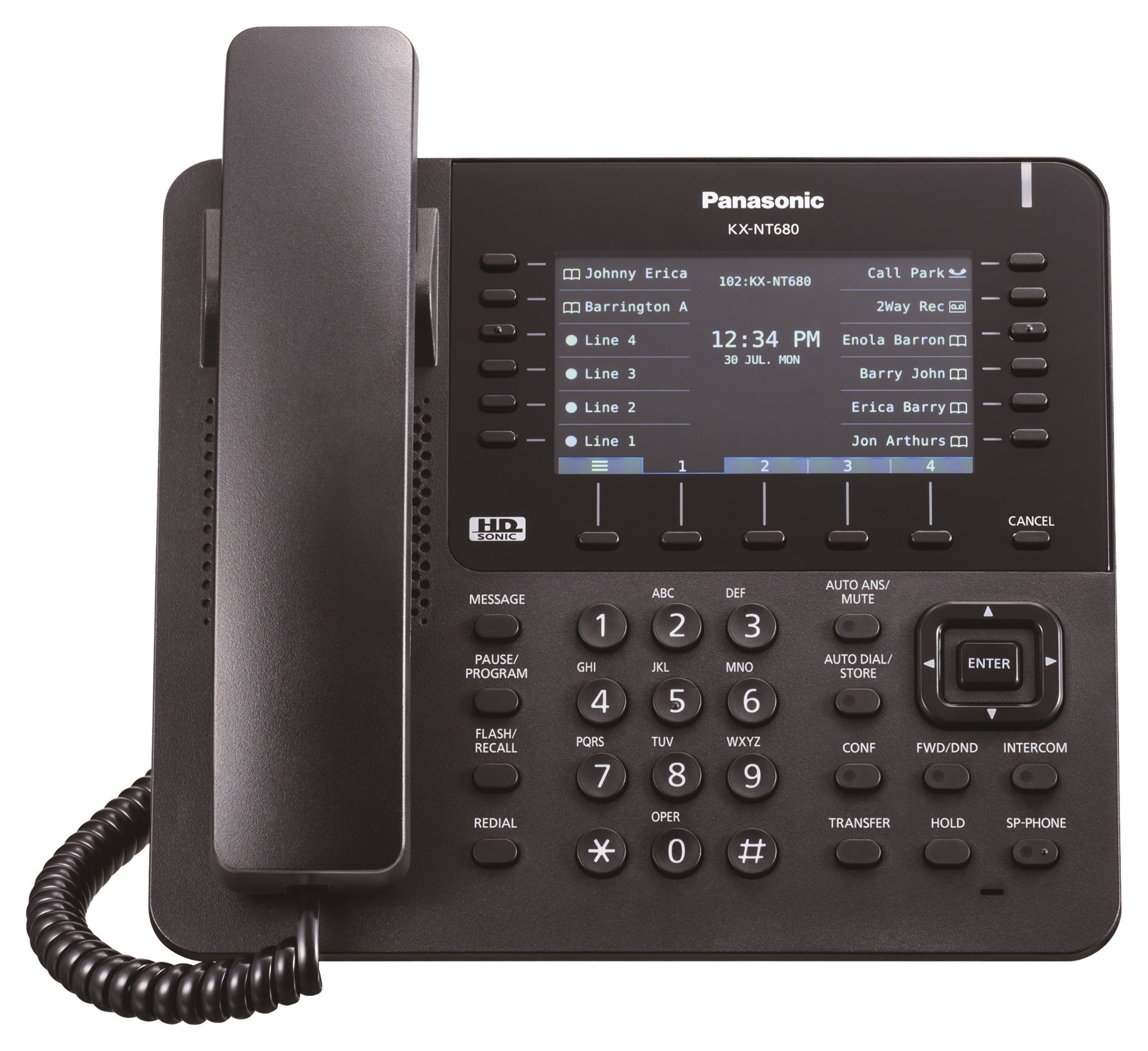 Panasonic KX-NT680-B Black IP Display Speakerphone 4.3 inch Color LCD