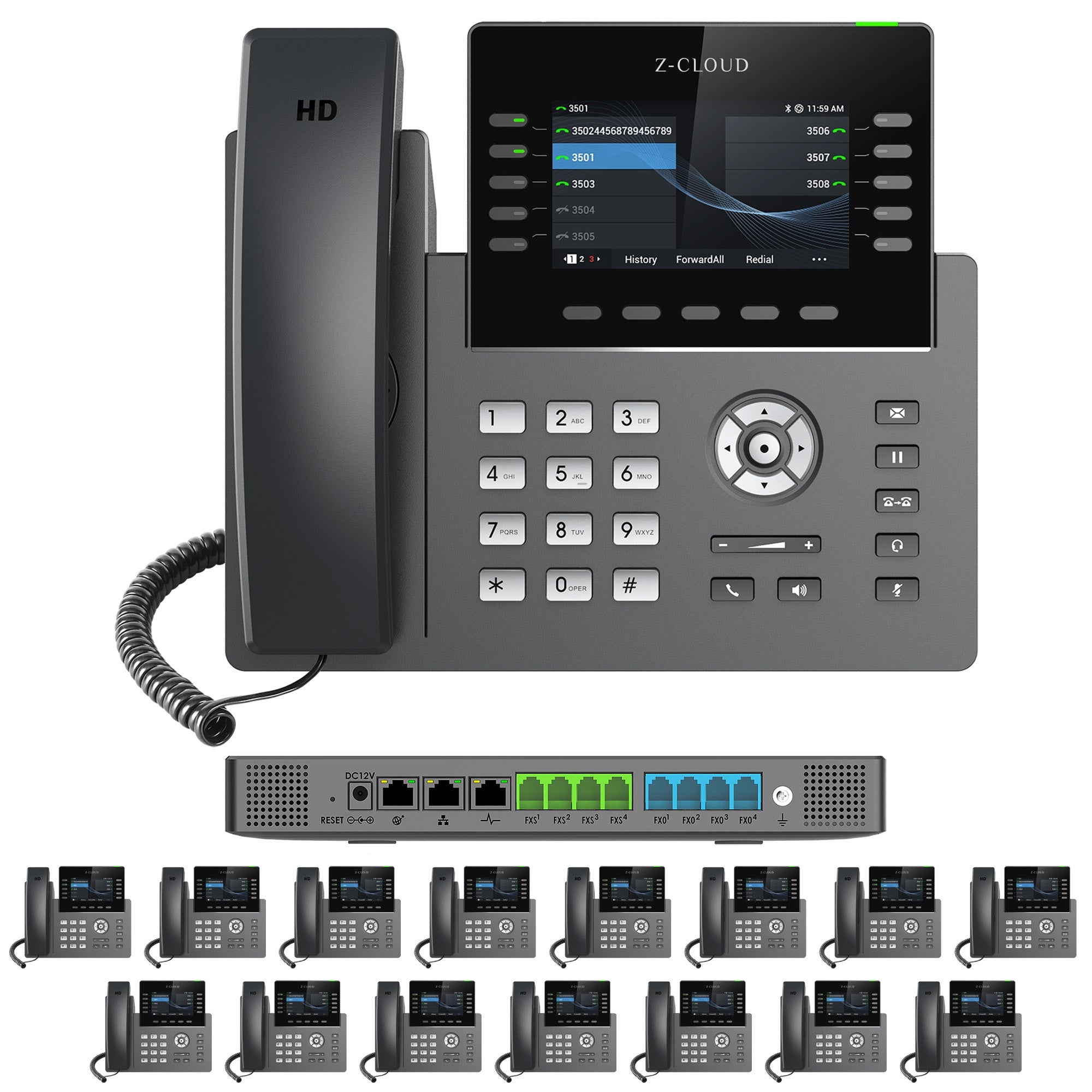 Business Phone System: MM S-304. Supports 4 Traditional Lines, 80 VoIP Lines & 300 Extensions