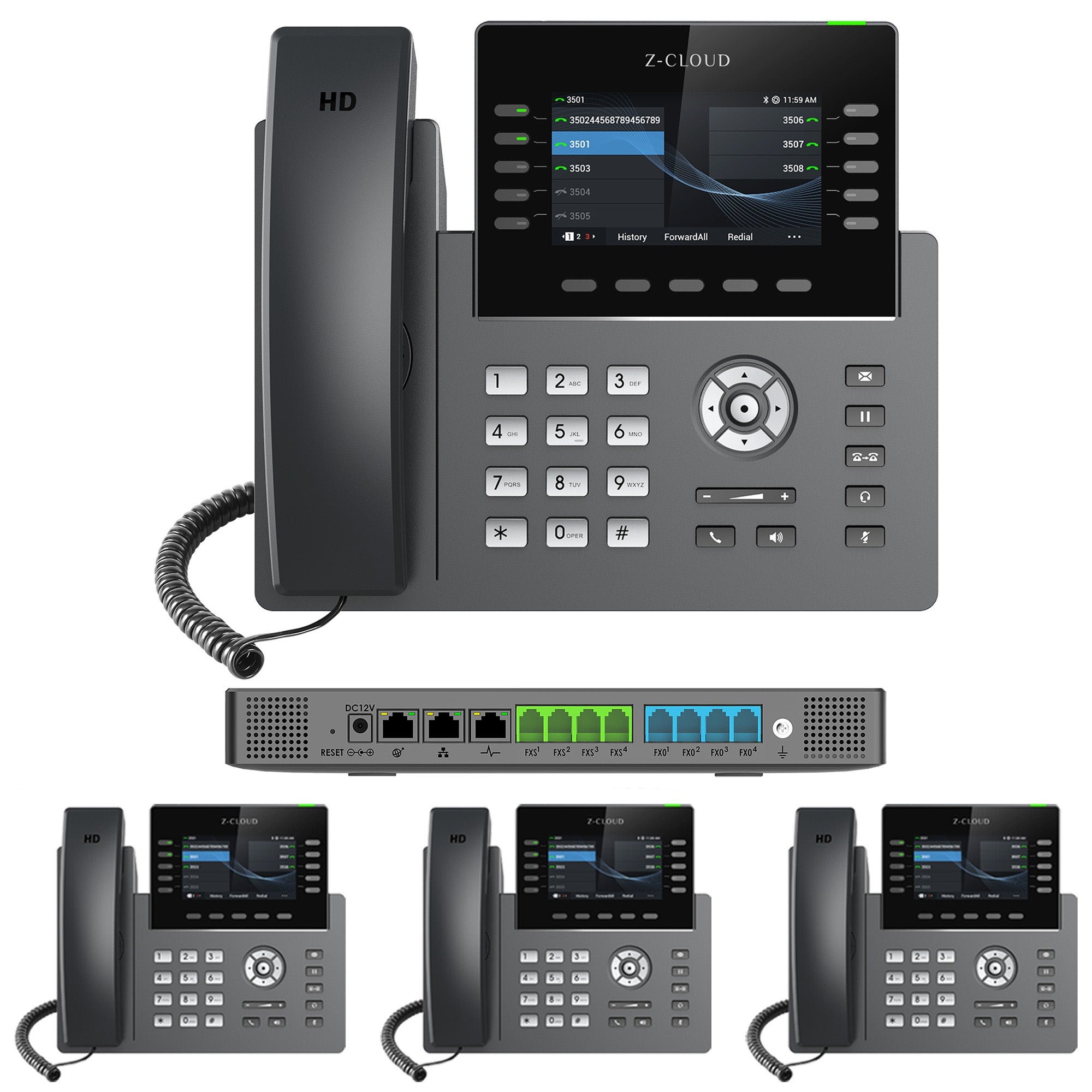 Business Phone System: MM S-304. Supports 4 Traditional Lines, 80 VoIP Lines & 300 Extensions