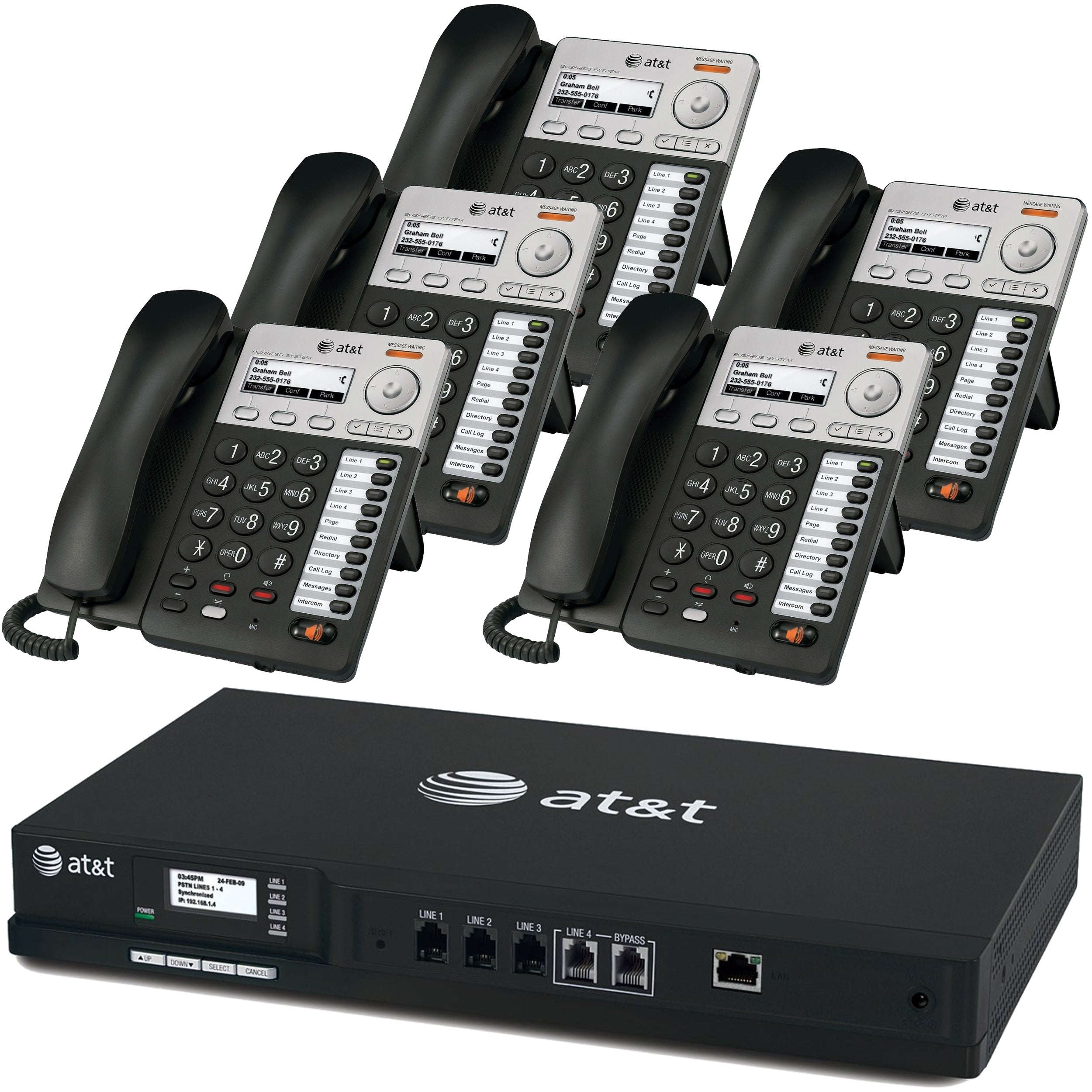 AT&T Syn248 Phone System With 5 IP Phones