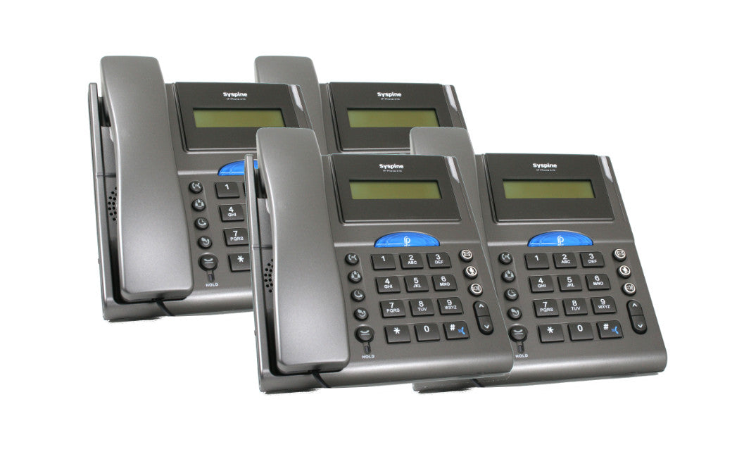 Hosted Solution - 4 Syspine IP Phones Includes 2-Lines with Unlimited Calling for 1 Year