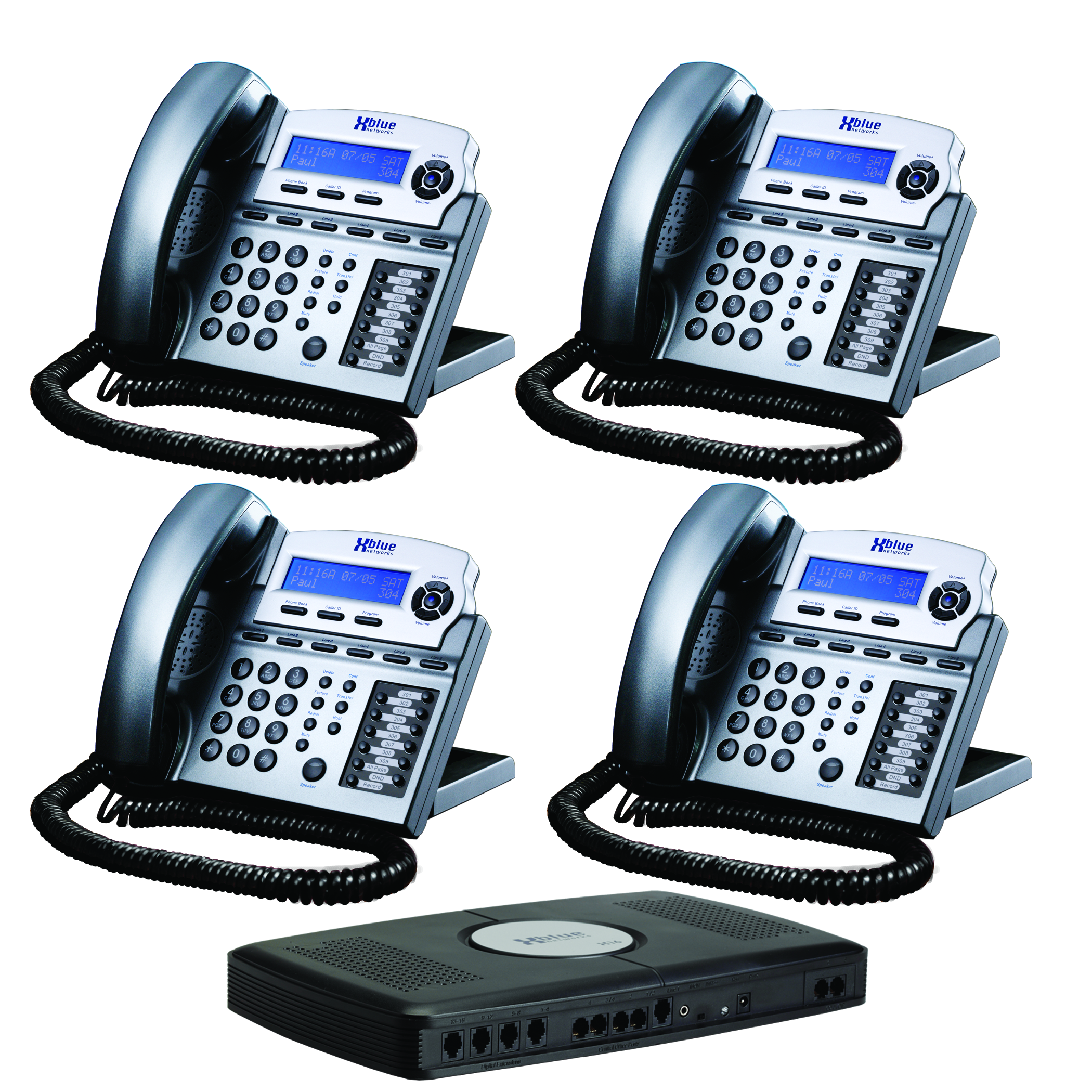 Xblue X16 Phone System with 4 Phones: Titanium