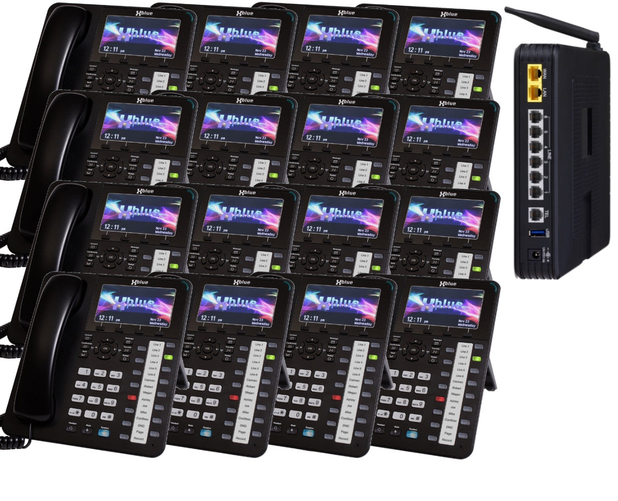 Xblue X50 Phone System with 16 X4040 Vivid Color Display IP Phones