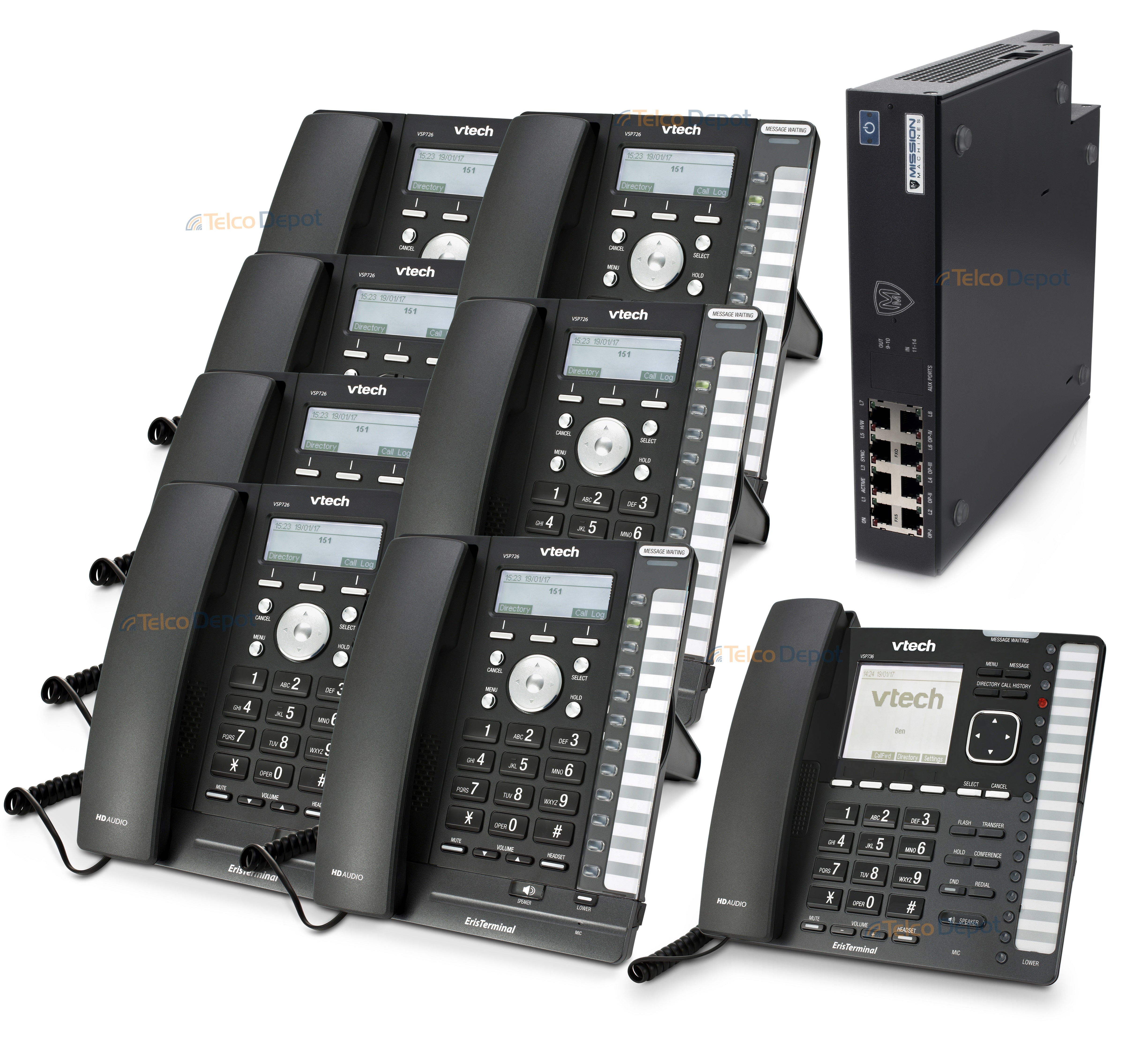 Mission Machines Z-75 VoIP Phone System with 8 VTech IP Phones