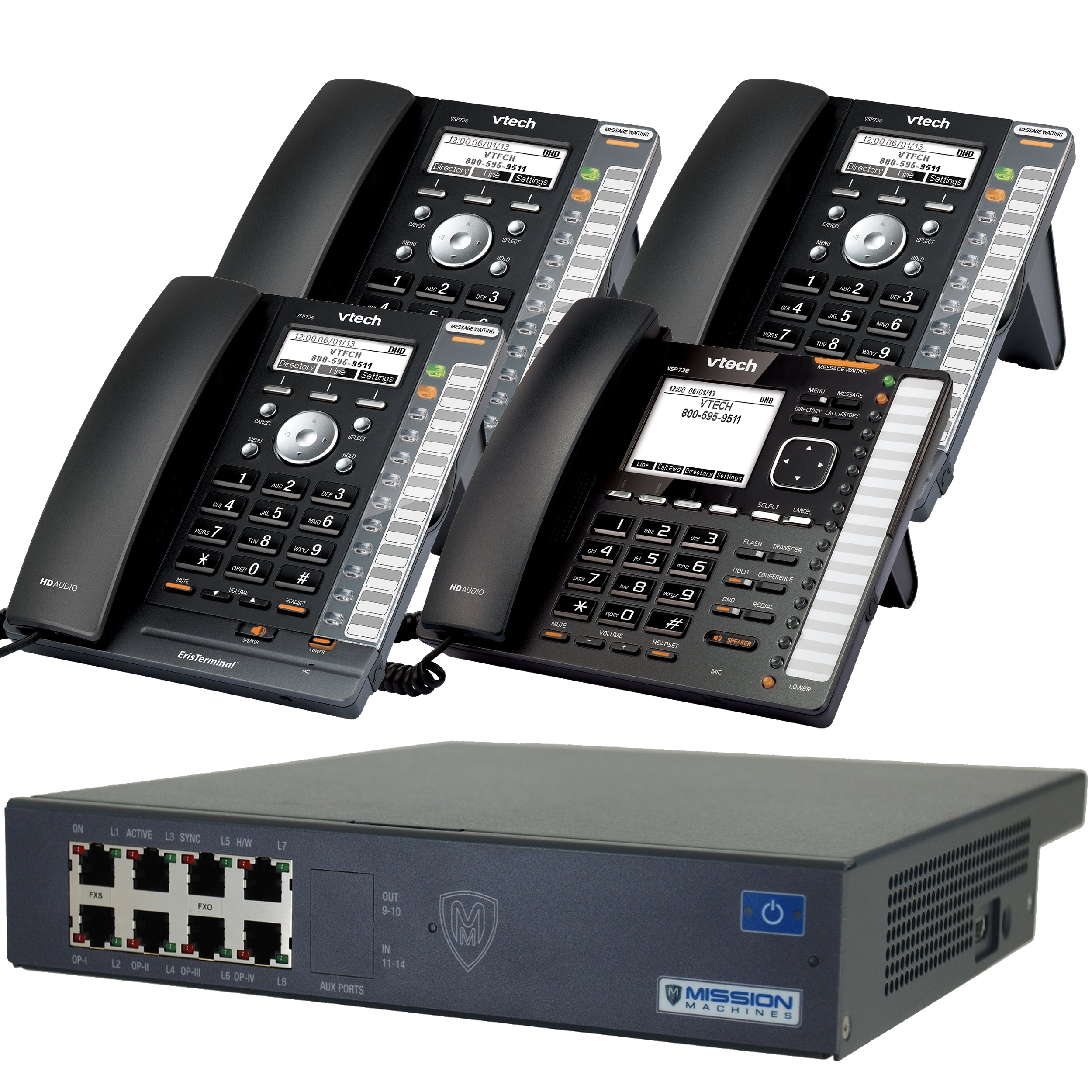 Mission Machines Z-75 VoIP Phone System with 4 VTech IP Phones