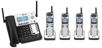 AT&T 4-Line Business Phone System with 4 Cordless Handsets & 1 Corded Wireless Desk Phone
