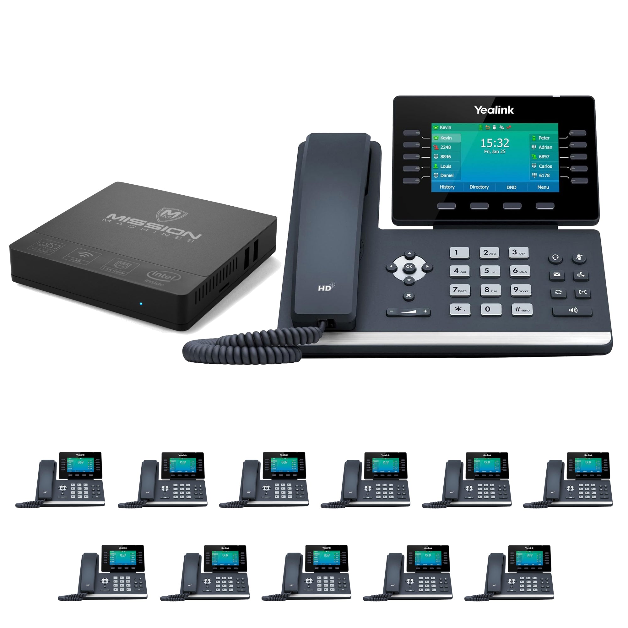 Business Phone System 'Mission Machines' Y300: Includes Yealink T54W Phones + 'Mission Machines' Server + Free 3 Months of 'Mission Machines' Phone Service