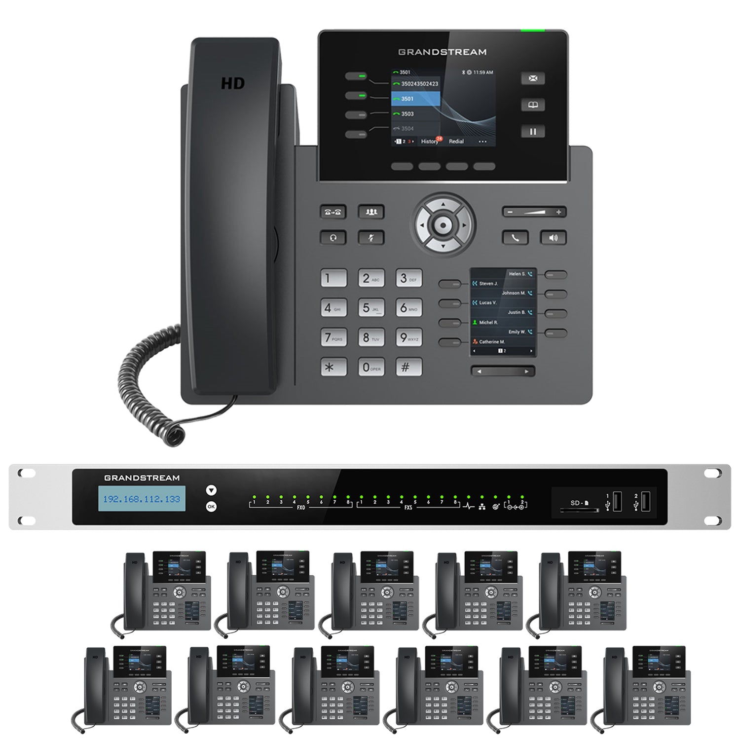Business Phone System by Grandstream: 8 Line Enhanced Package