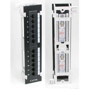 Cat 5E 110 Type Patch Panel 12 Port Vertical w/Bracket