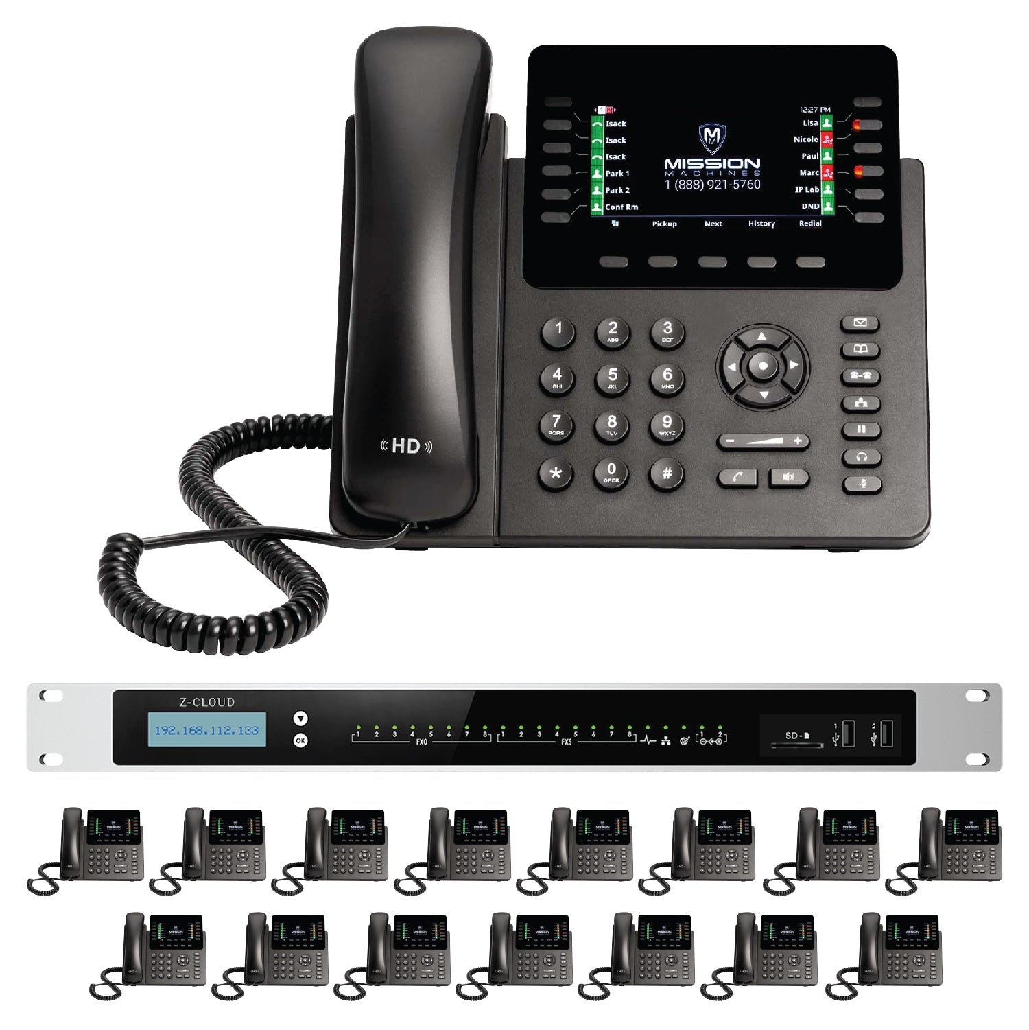 Business Phone System: MM S-208. Supports 8 Traditional Lines, 80 VoIP Lines & 300 Extensions