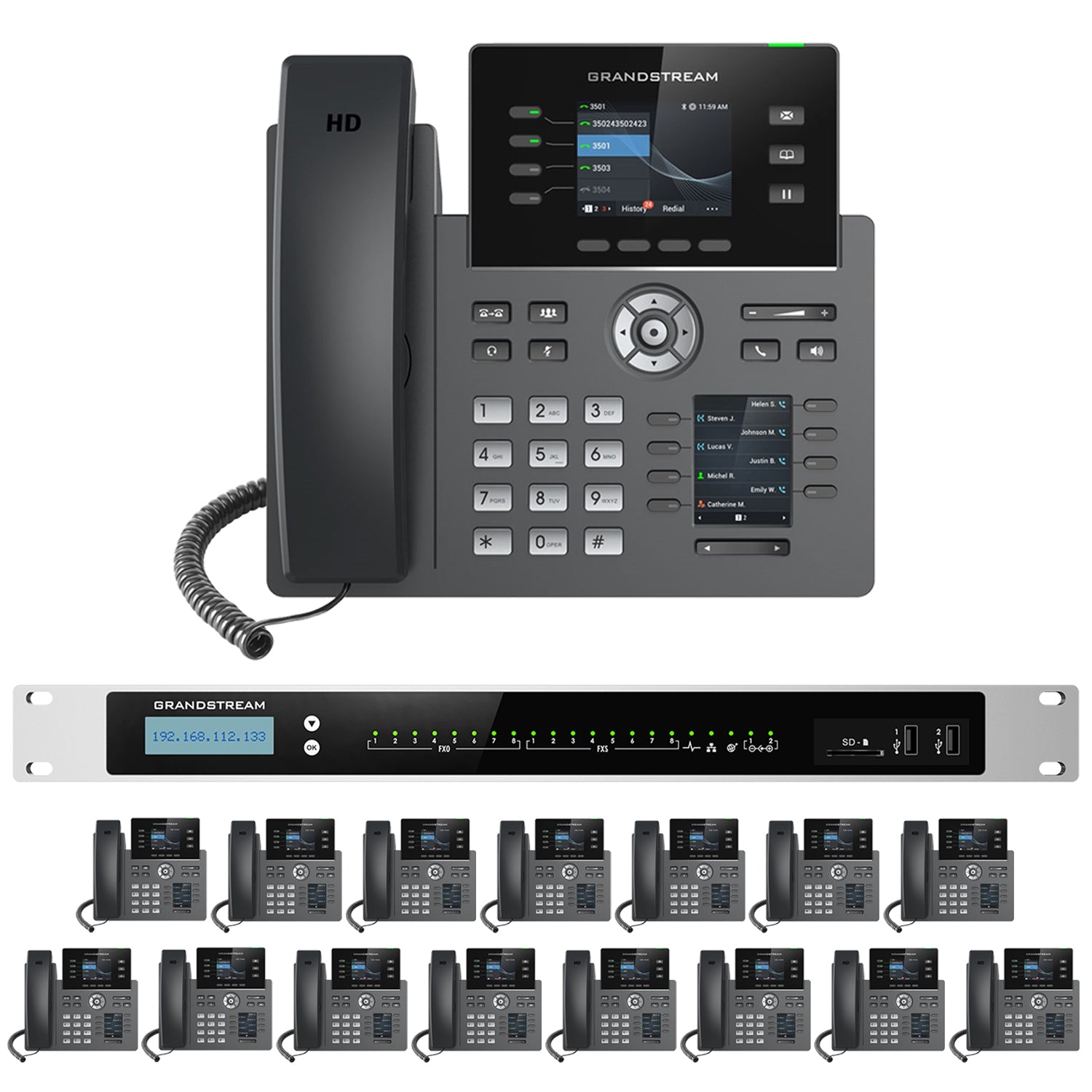 Business Phone System by Grandstream: 8 Line Enhanced Package