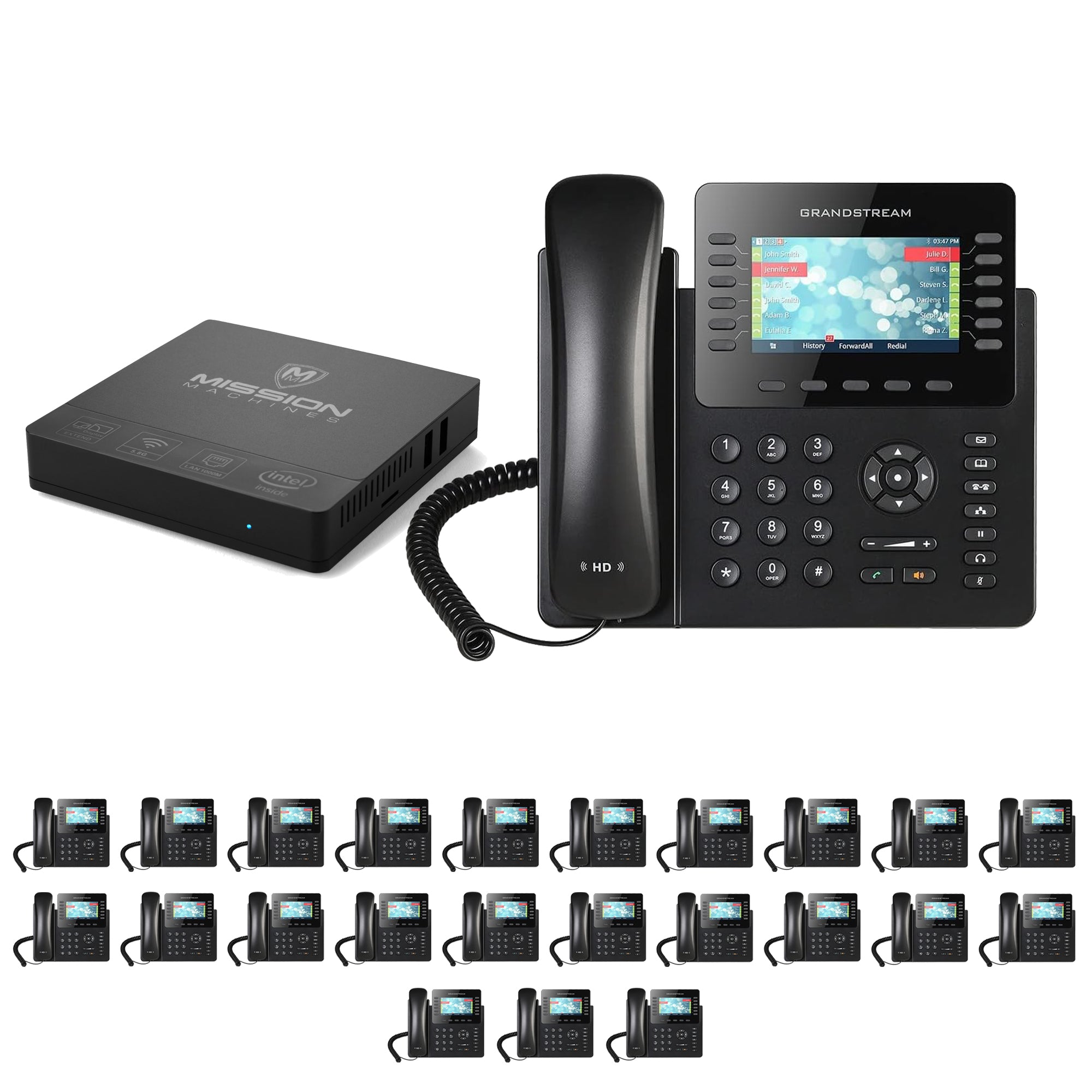 Business Phone System 'Mission Machines' G300: Includes Grandstream 2170 Phones + 'Mission Machines' Server + Free 3 Months of 'Mission Machines' Phone Service