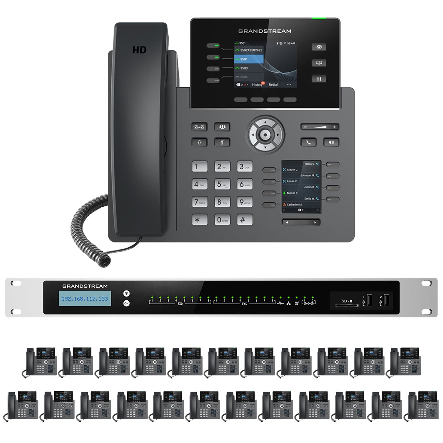 Business Phone System by Grandstream: 8 Line Enhanced Package