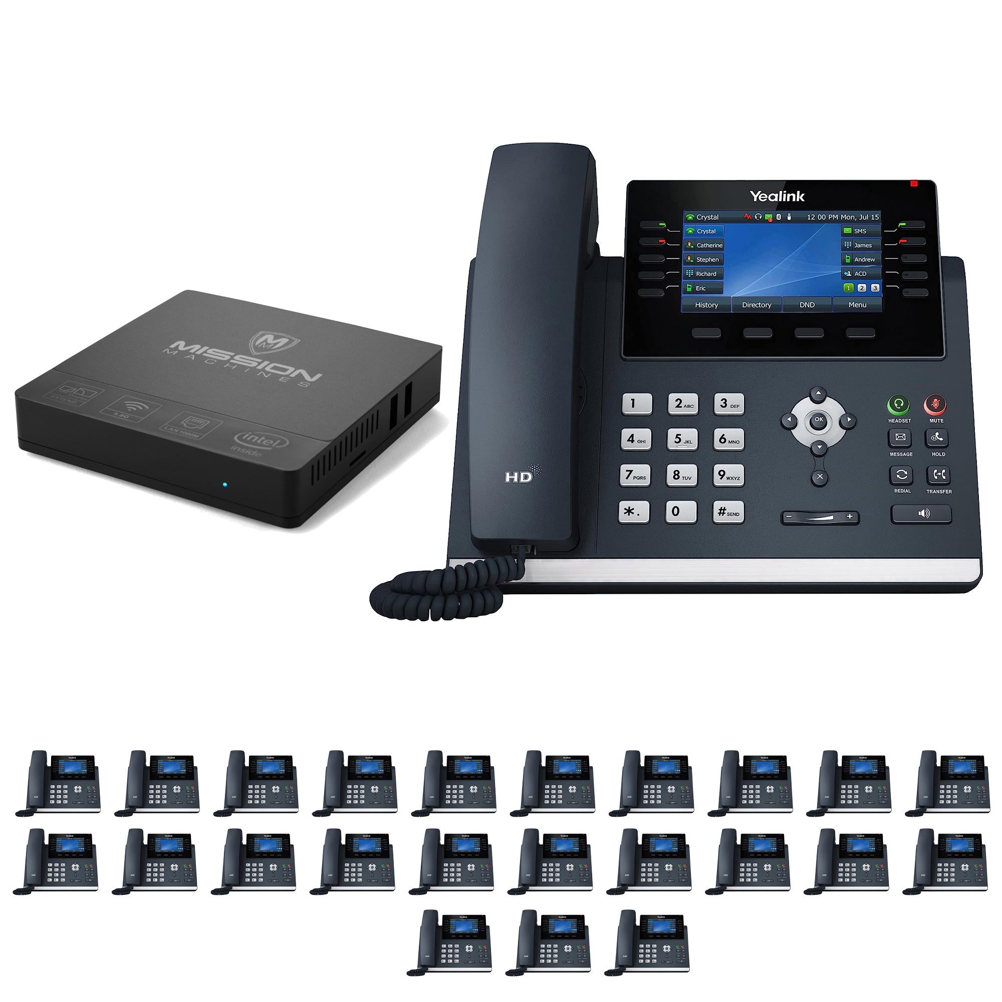 Business Phone System 'Mission Machines' Y200: Includes Yealink T46U Phones + 'Mission Machines' Server + Free 3 Months of 'Mission Machines' Phone Service