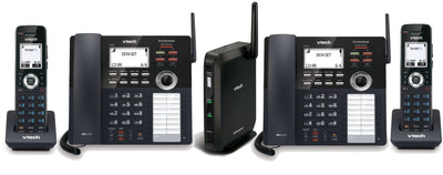 VTech VDP Small Business Phone System Equipped with 4-Line Capacity - 2 Desksets and 2 Handheld Extensions Included