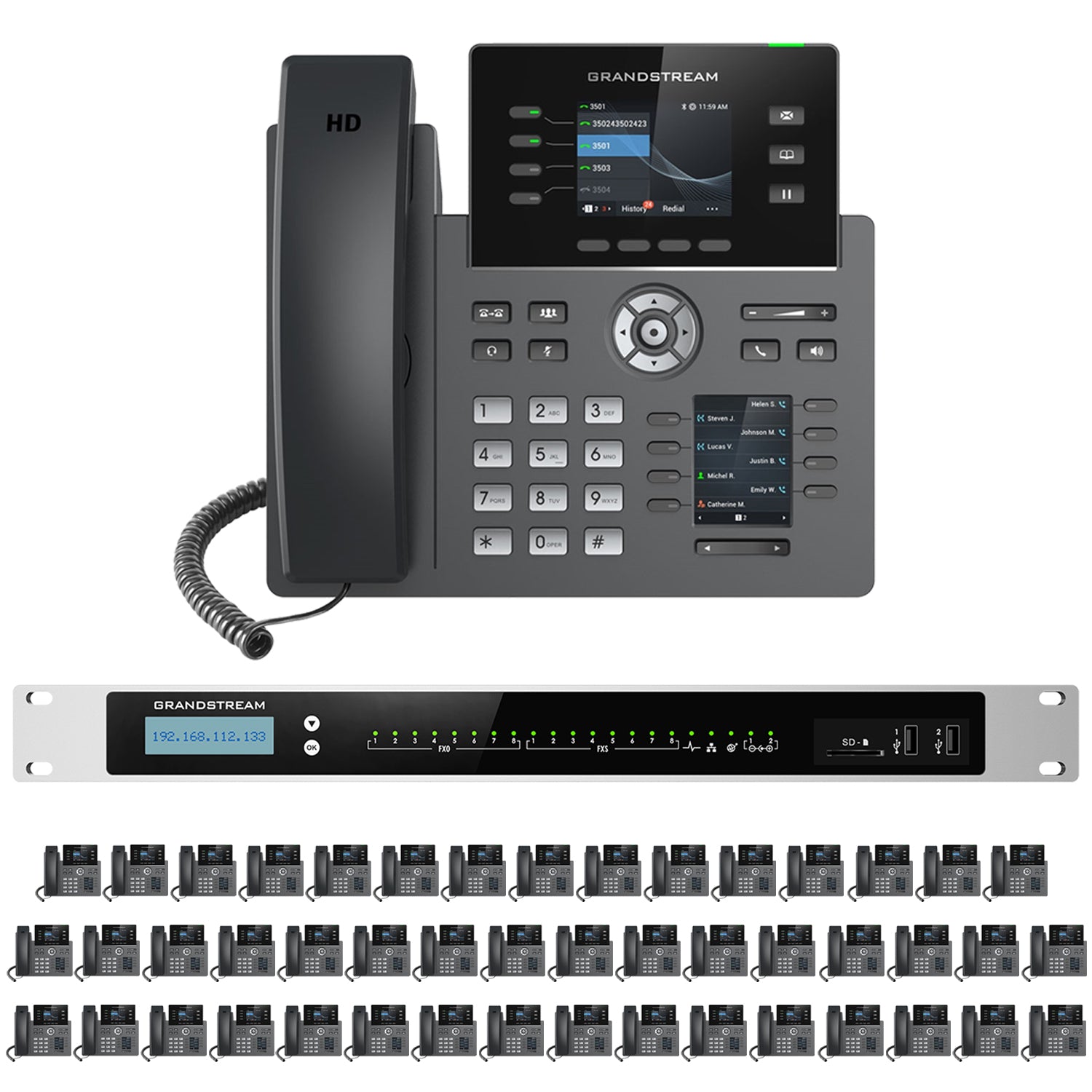 Business Phone System by Grandstream: 8 Line Enhanced Package
