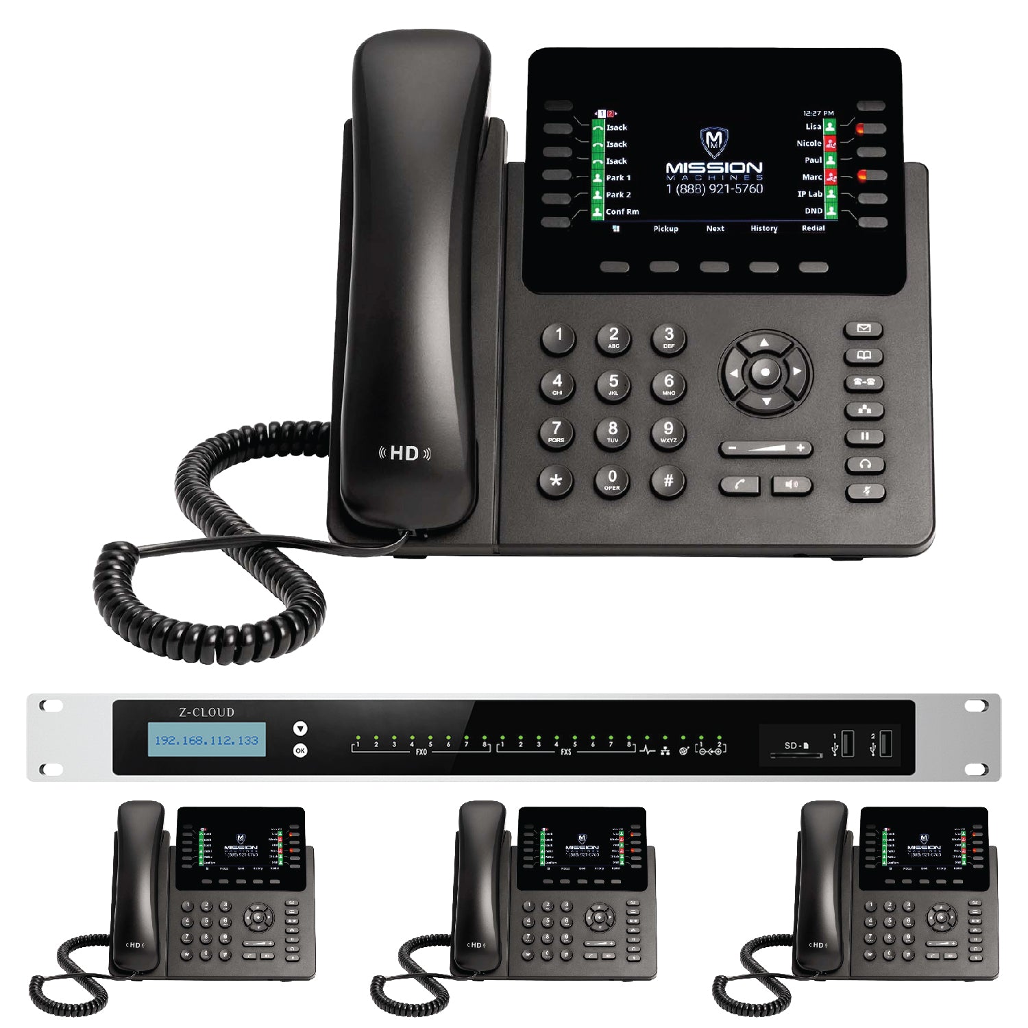 Business Phone System: MM S-208. Supports 8 Traditional Lines, 80 VoIP Lines & 300 Extensions