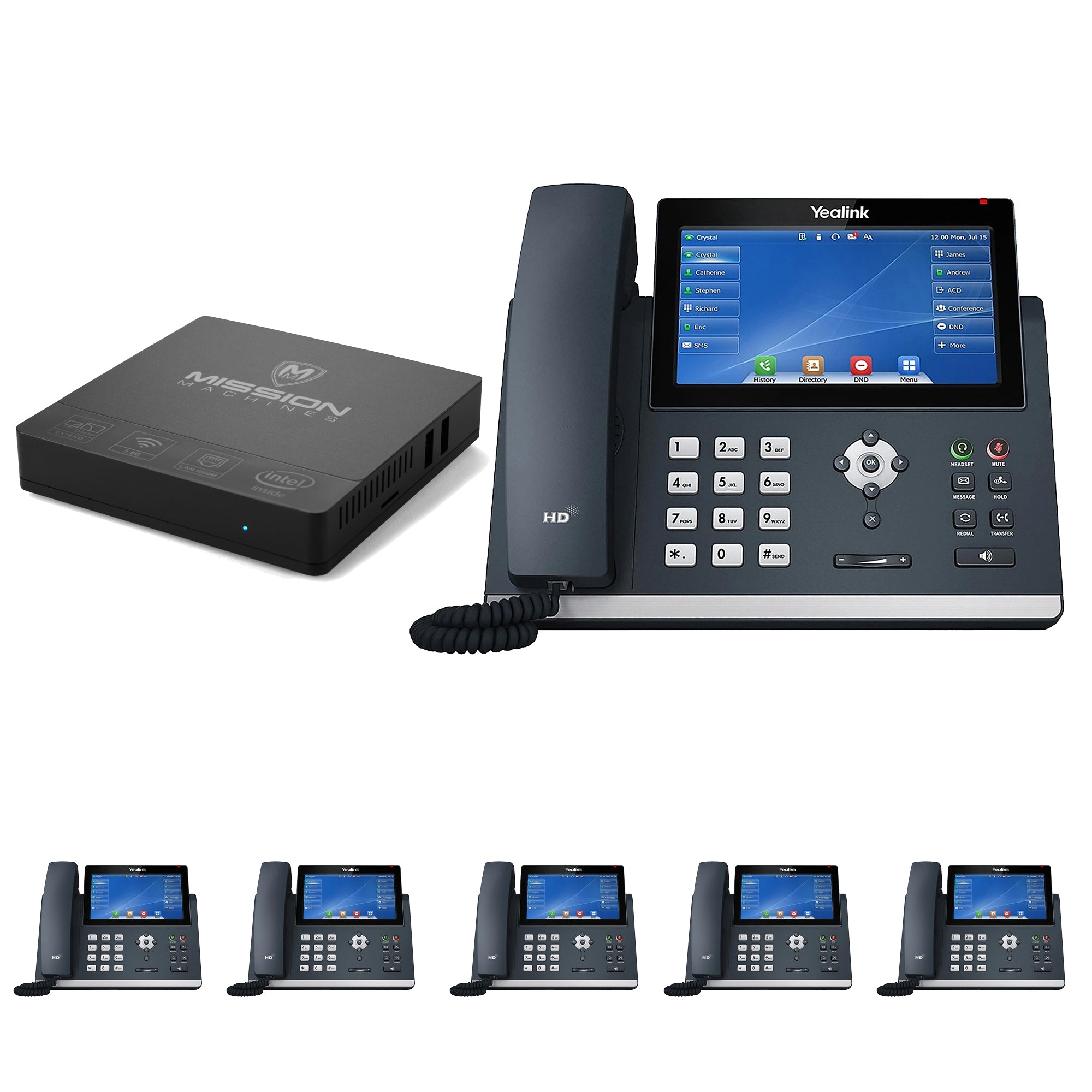 Business Phone System 'Mission Machines' Y400: Includes Yealink T48U Phones + 'Mission Machines' Server + Free 3 Months of 'Mission Machines' Phone Service