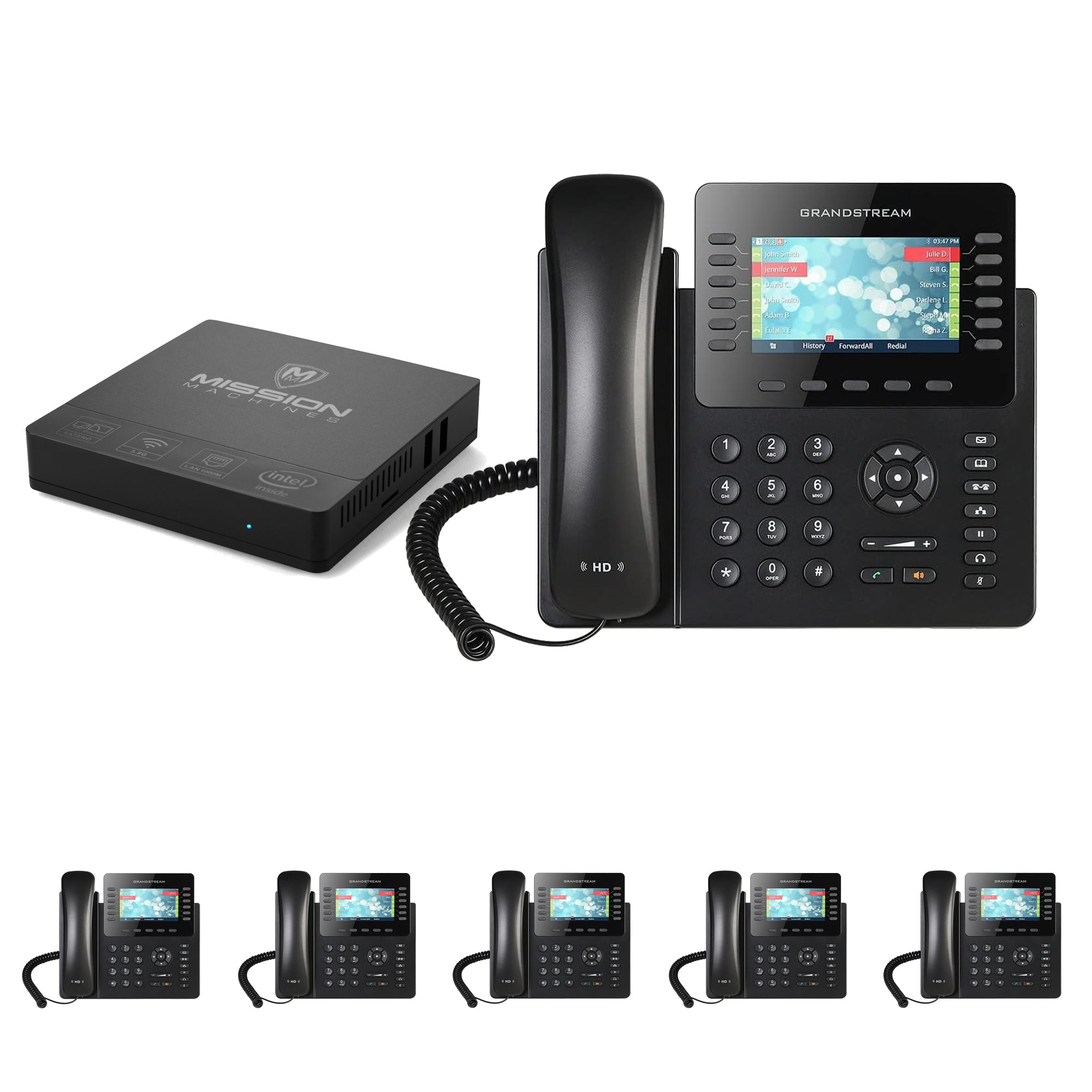 Business Phone System 'Mission Machines' G300: Includes Grandstream 2170 Phones + 'Mission Machines' Server + Free 3 Months of 'Mission Machines' Phone Service
