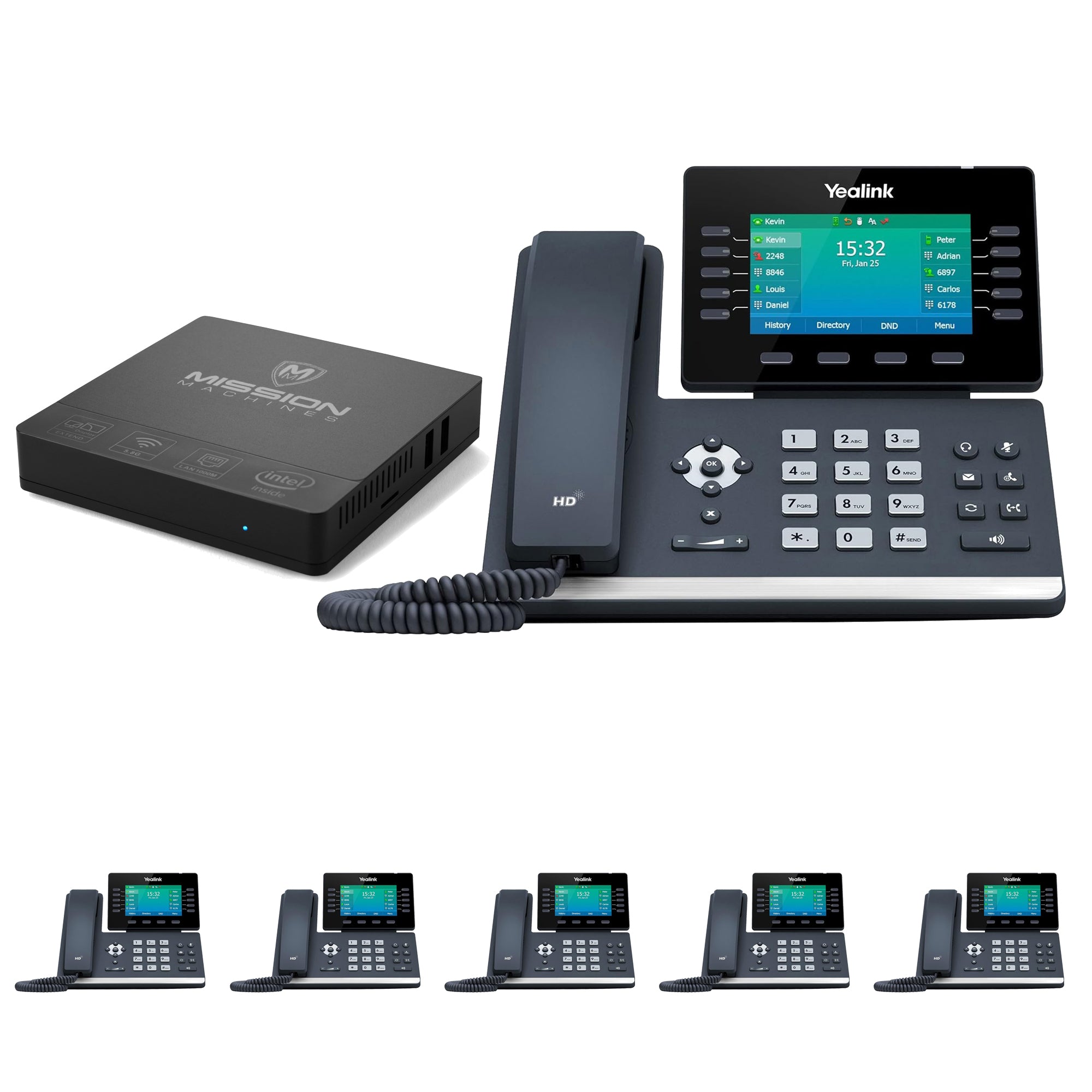 Business Phone System 'Mission Machines' Y300: Includes Yealink T54W Phones + 'Mission Machines' Server + Free 3 Months of 'Mission Machines' Phone Service
