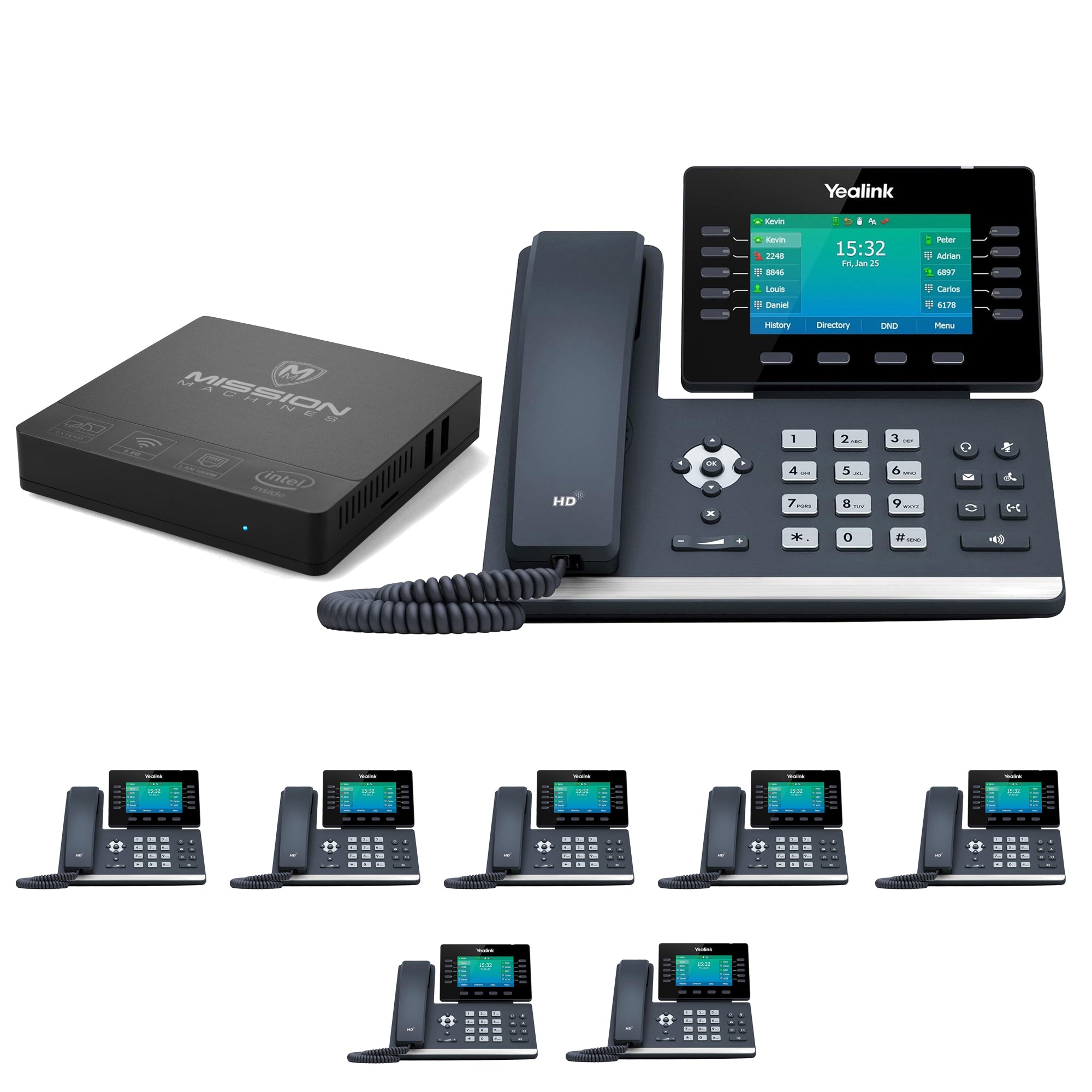 Business Phone System 'Mission Machines' Y300: Includes Yealink T54W Phones + 'Mission Machines' Server + Free 3 Months of 'Mission Machines' Phone Service