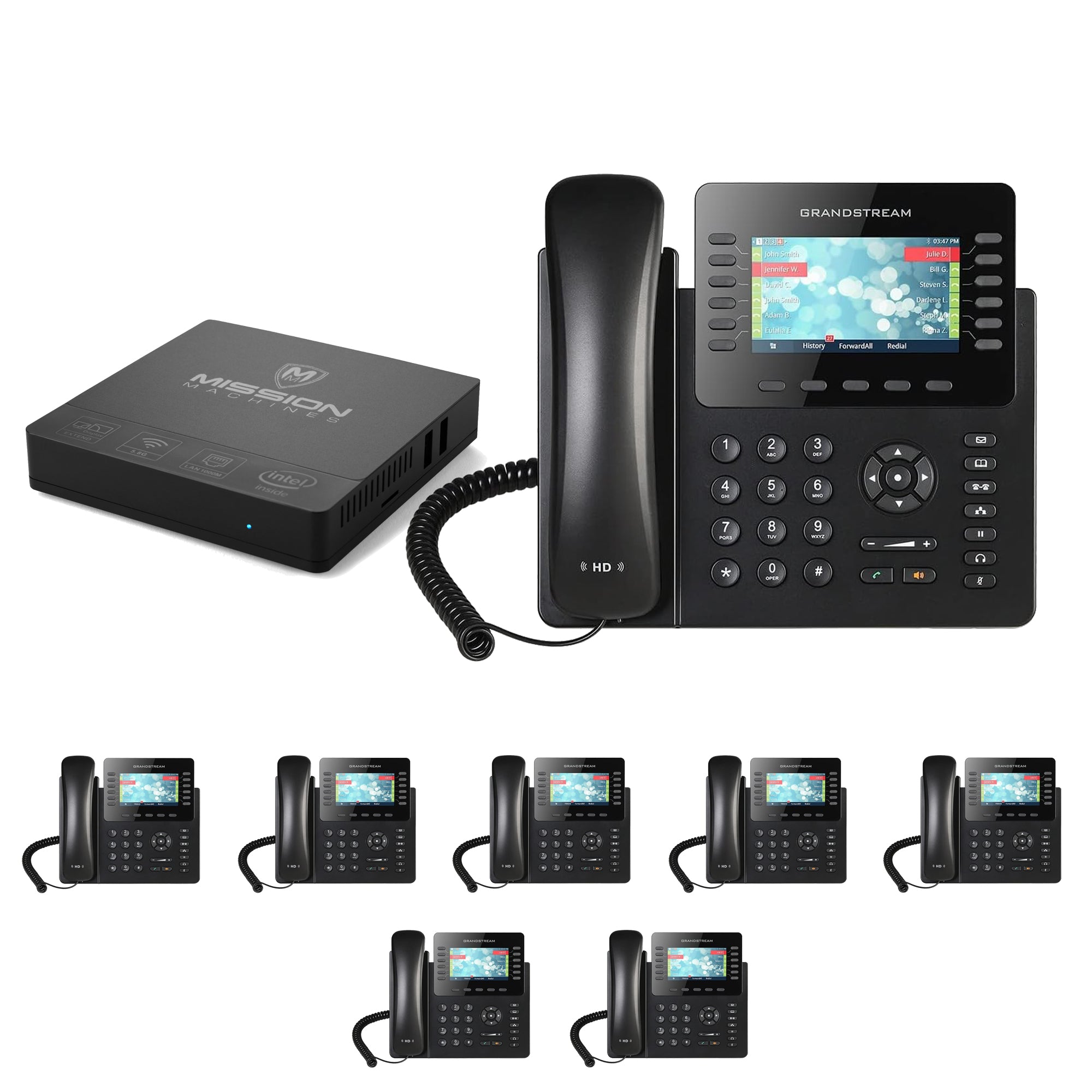Business Phone System 'Mission Machines' G300: Includes Grandstream 2170 Phones + 'Mission Machines' Server + Free 3 Months of 'Mission Machines' Phone Service