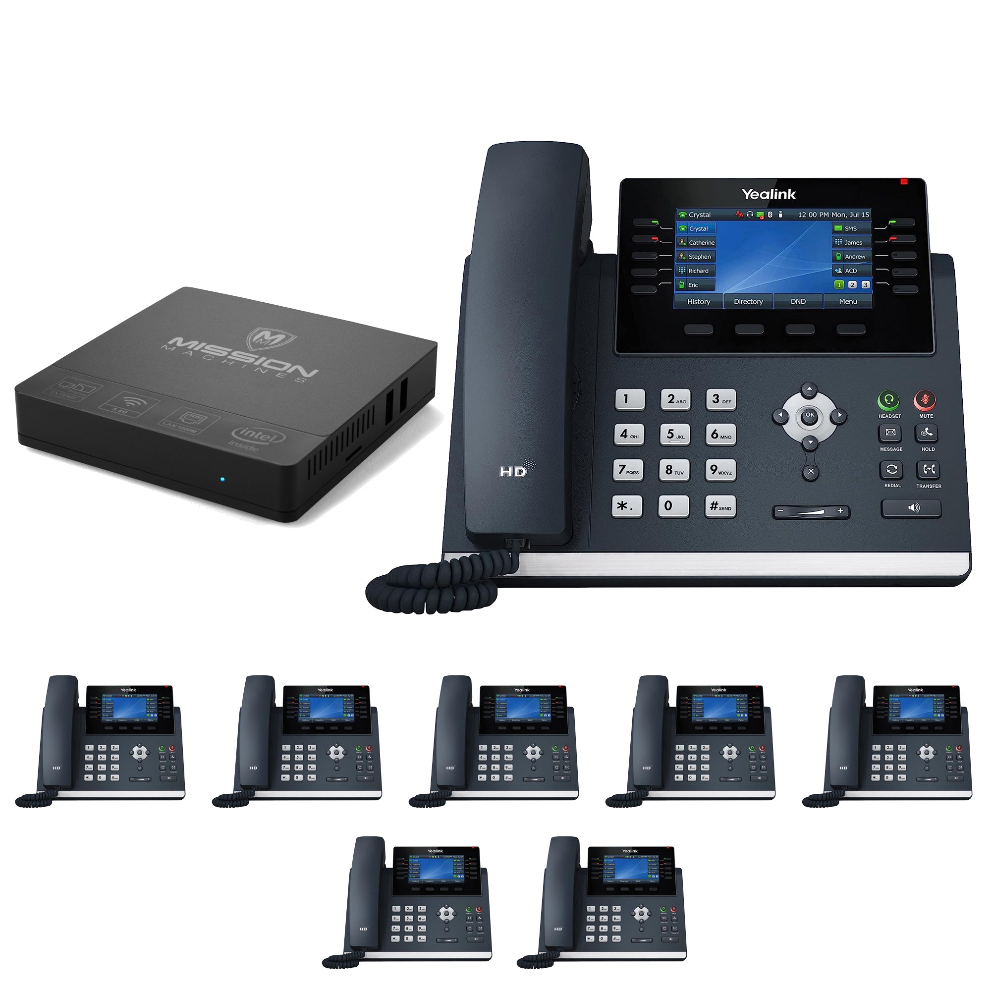 Business Phone System 'Mission Machines' Y200: Includes Yealink T46U Phones + 'Mission Machines' Server + Free 3 Months of 'Mission Machines' Phone Service