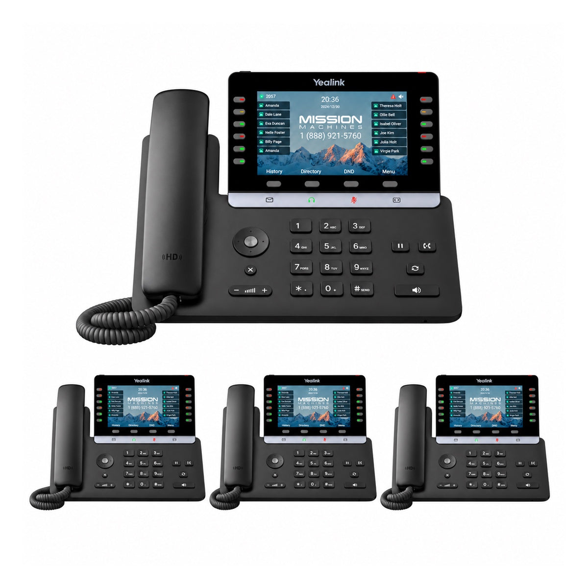 Business Phone System by Yealink: Pack of 4 Phones Model T85W