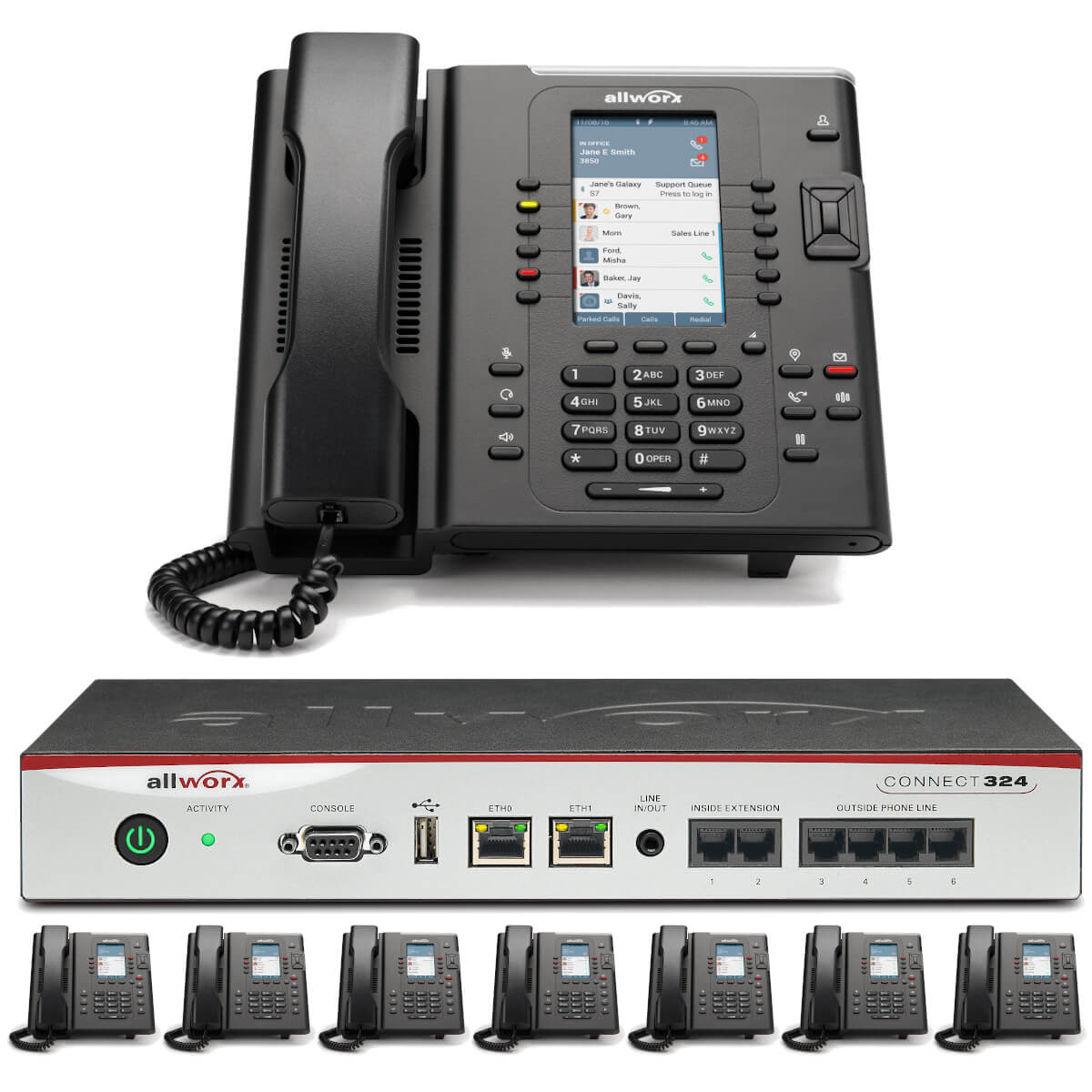 Allworx Business Phone System Connect 324 with 8 Color Display Verge IP Phones