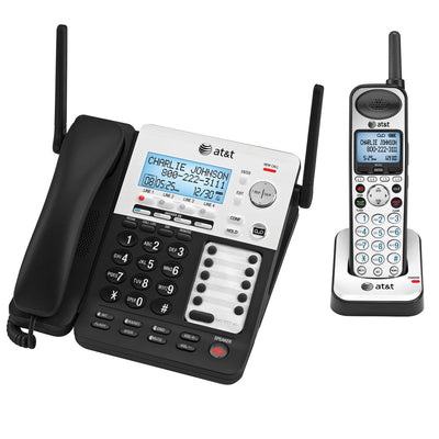 AT&T 4-Line Business Phone System with 4 Cordless Handsets & 1 Corded Wireless Desk Phone
