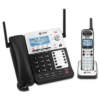 AT&T 4-Line Business Phone System with 4 Cordless Handsets & 1 Corded Wireless Desk Phone