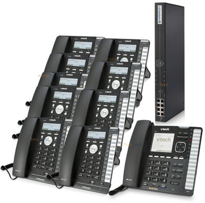 Mission Machines TD-1000 8-Line VoIP Phone System with 10 VTech IP Phones